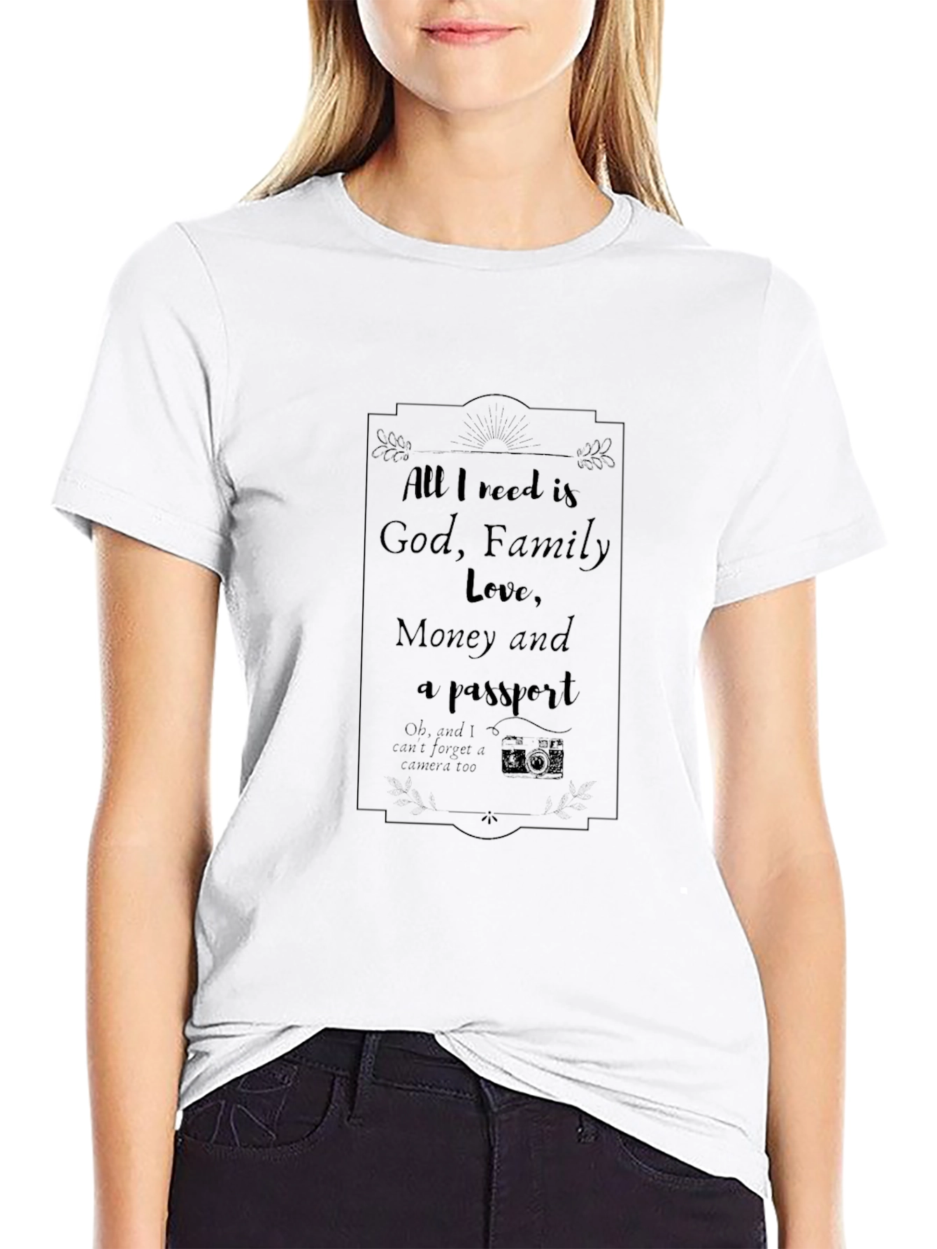 God Family Love Money & Passport T-Shirt