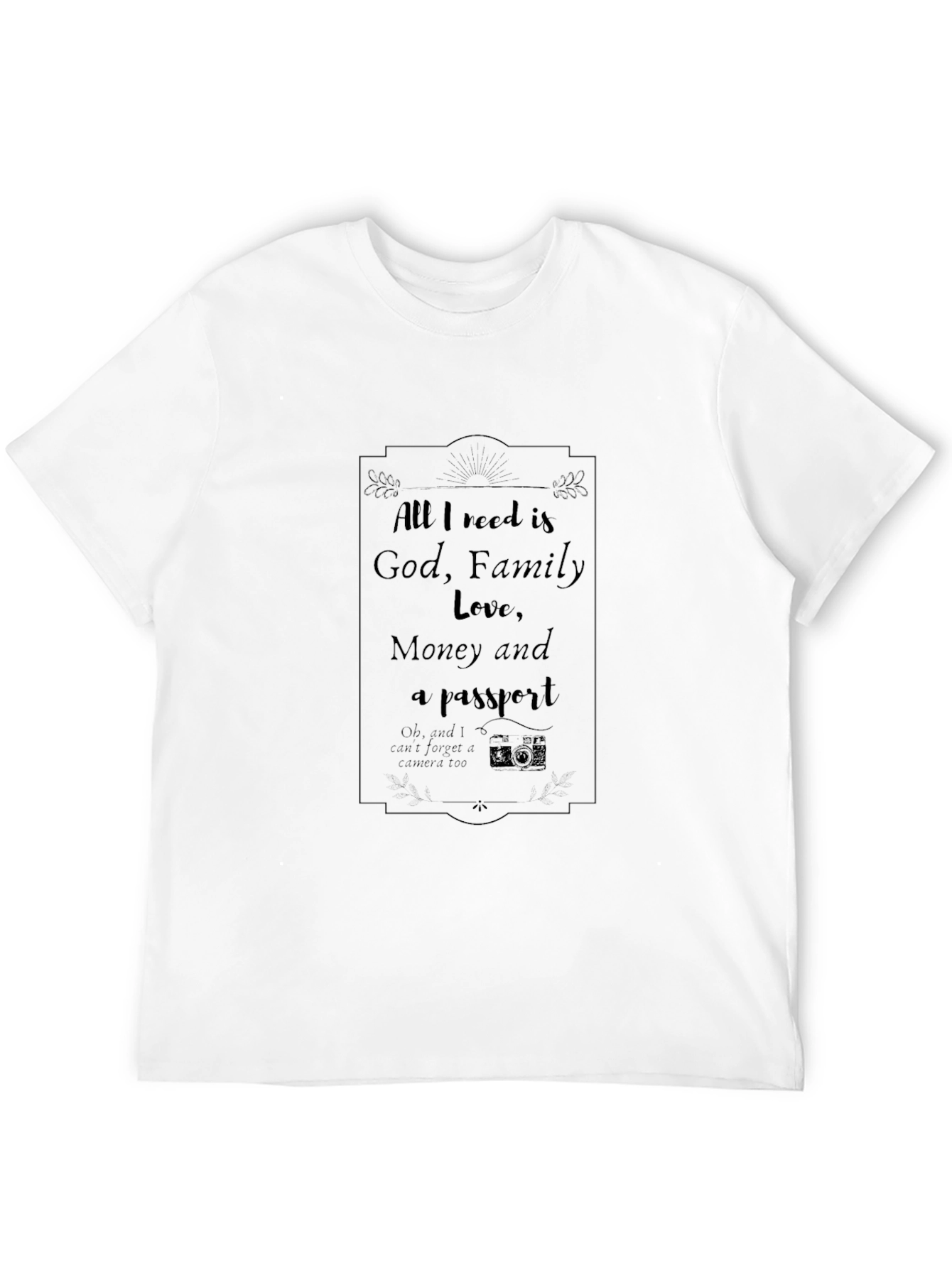 God Family Love Money & Passport T-Shirt