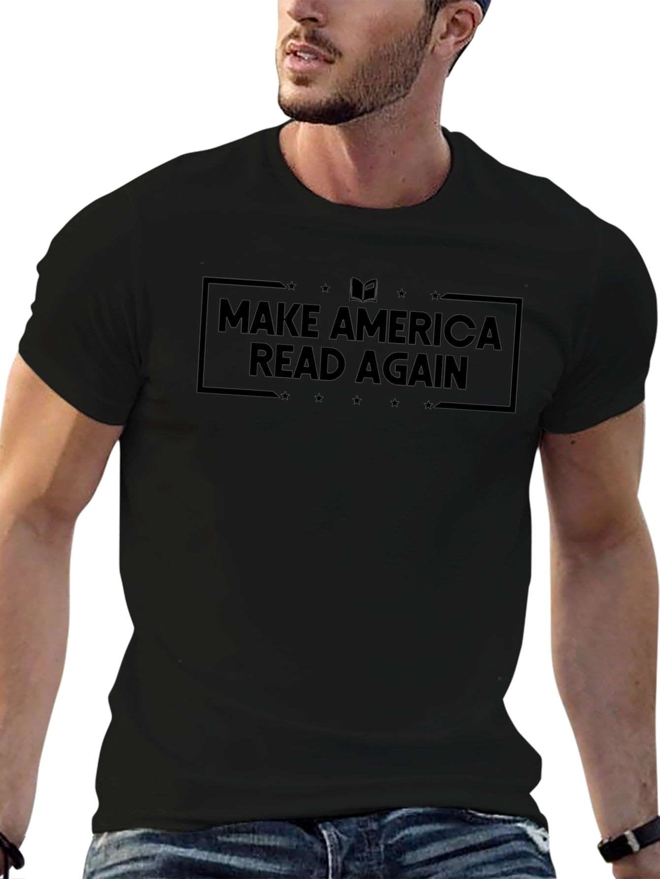 Make America Read Again Black Graphic Tee