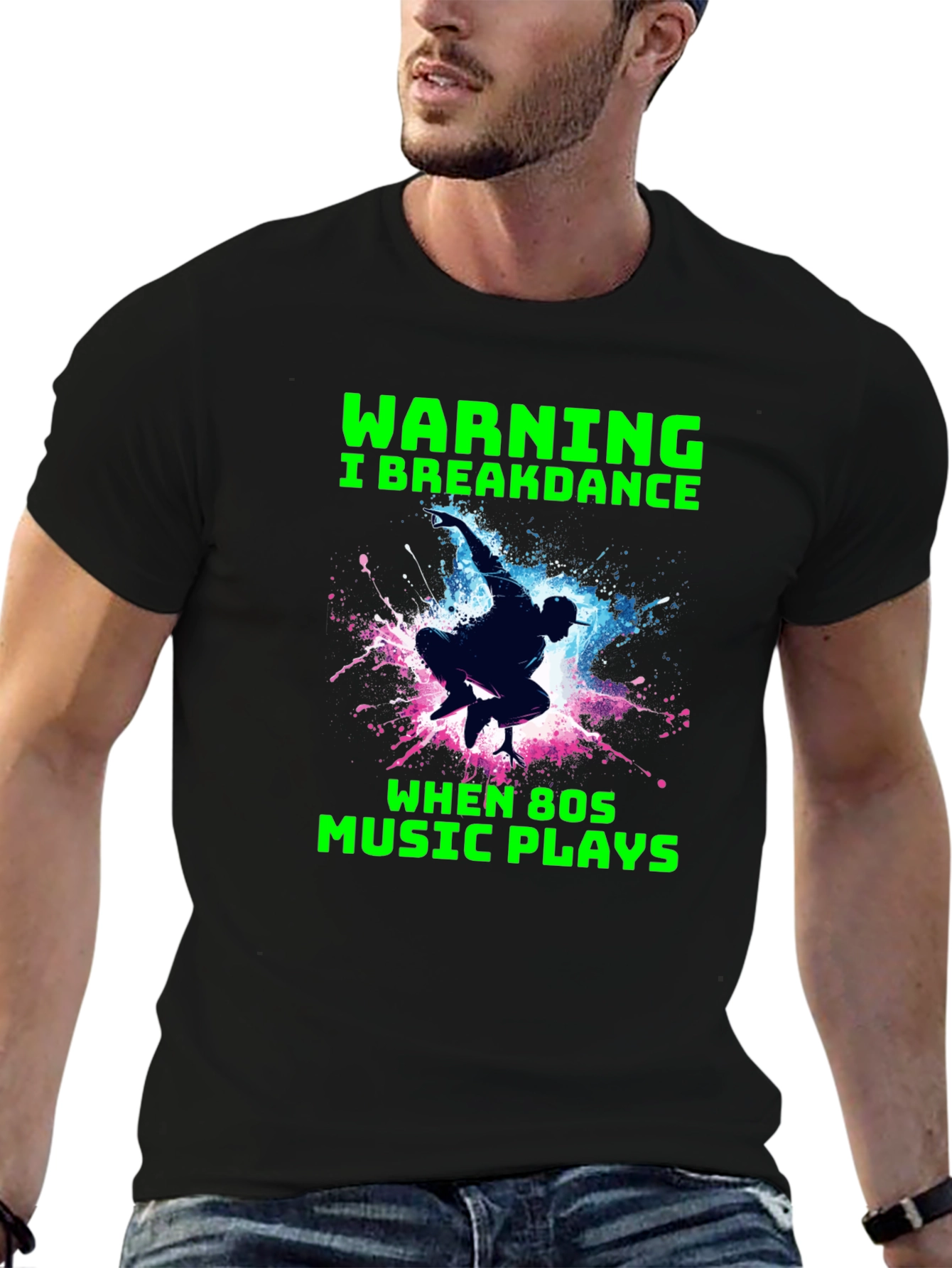Breakdance 80s Music Graphic Tee
