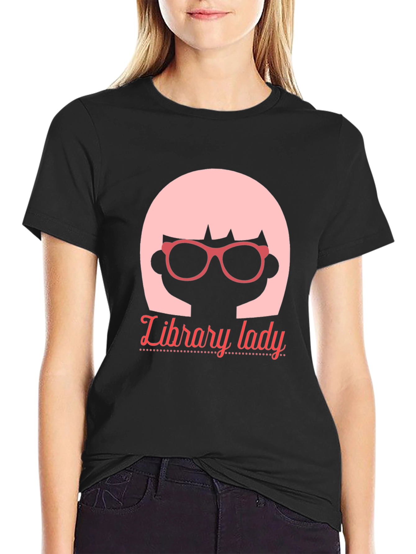 Library Lady Graphic T-Shirt - Unique Design