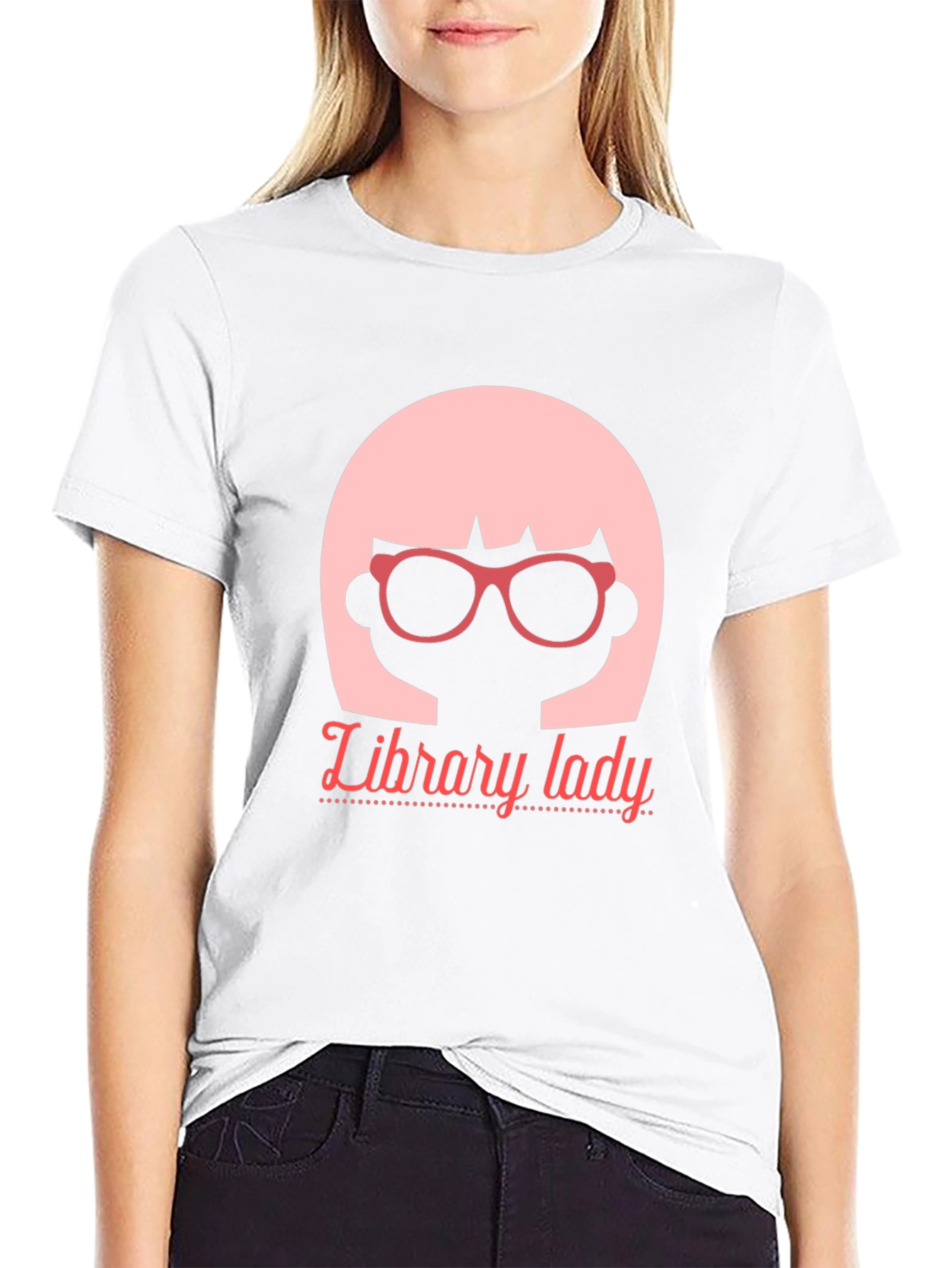 Library Lady Graphic T-Shirt - Unique Design