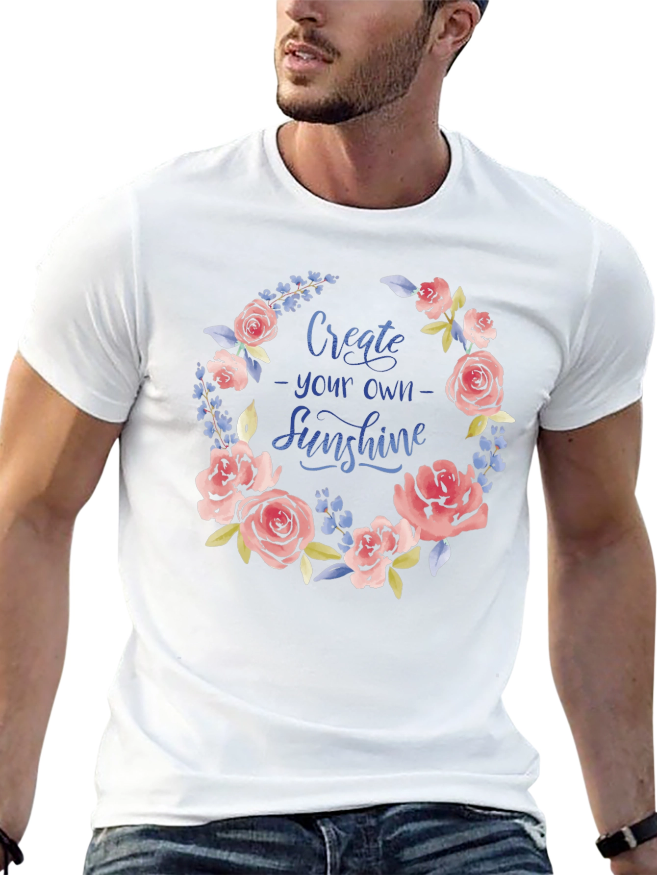 Floral Sunshine Graphic Tee - Black