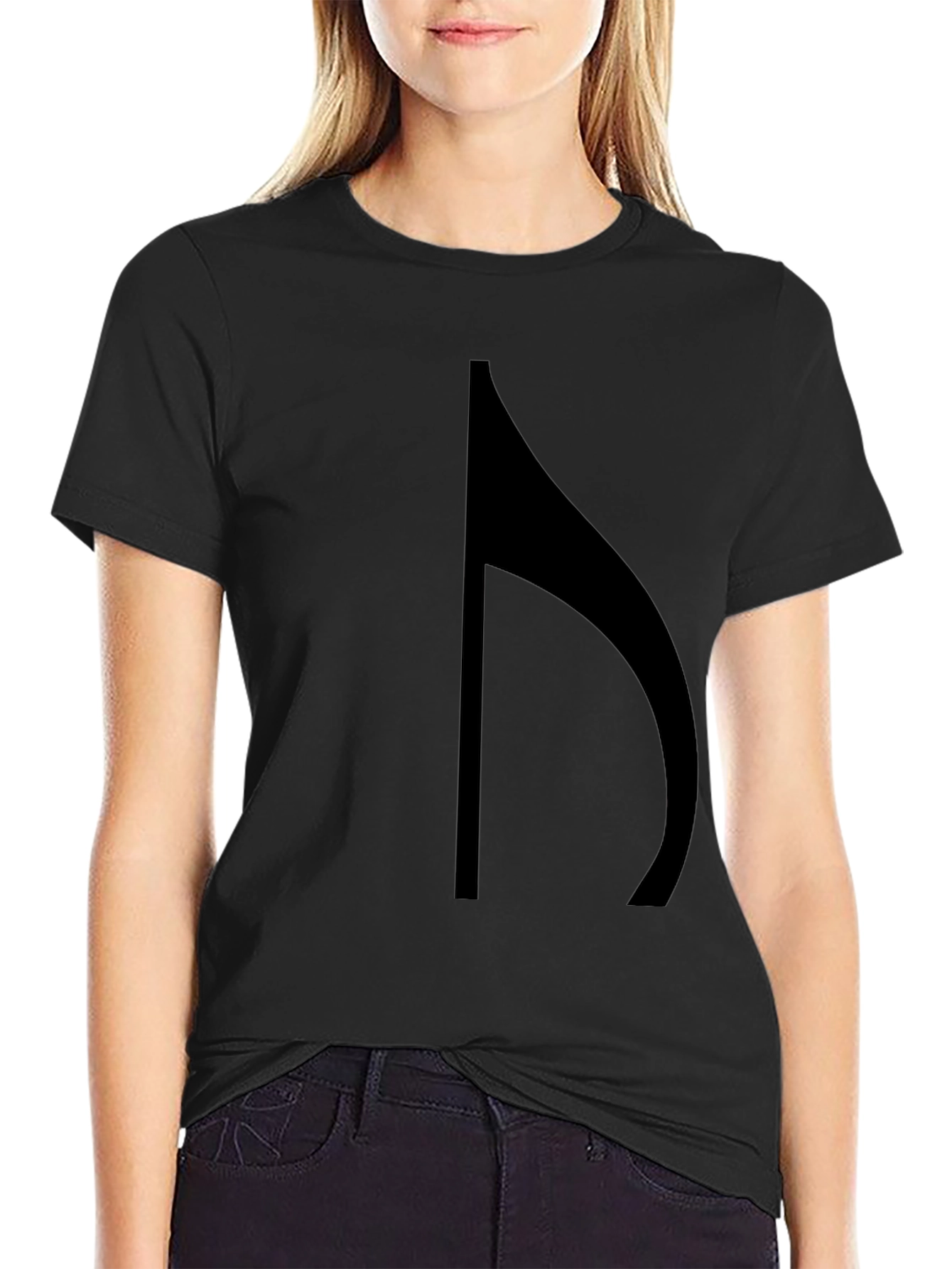 Minimalist Black T-Shirt with Music Note