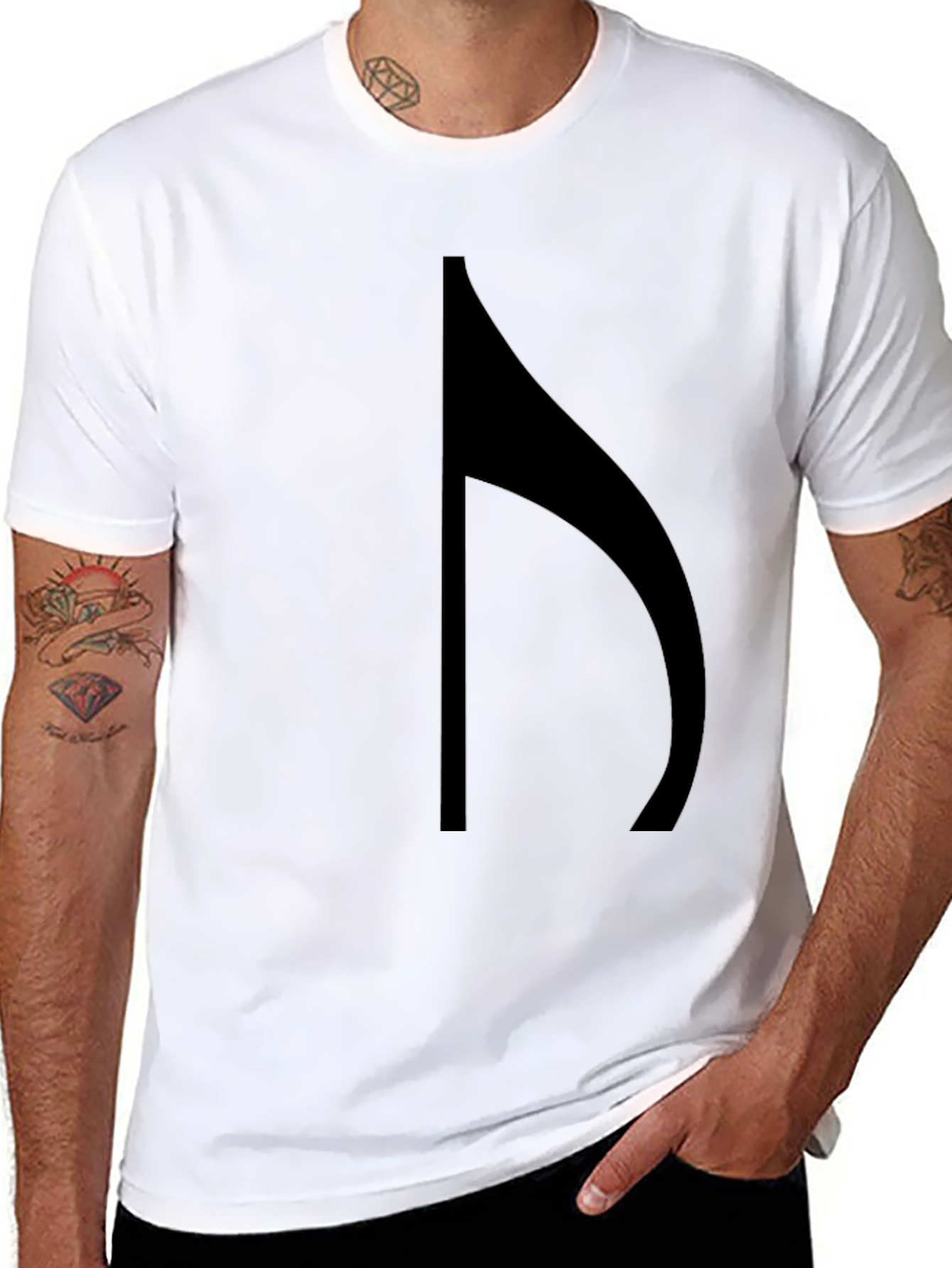 Minimalist Black T-Shirt with Music Note