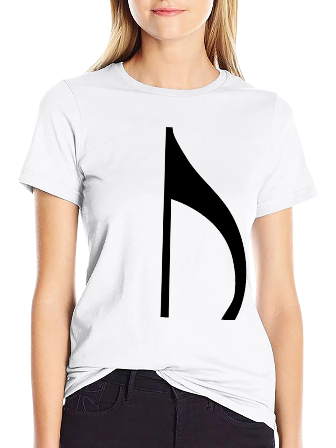 Minimalist Black T-Shirt with Music Note