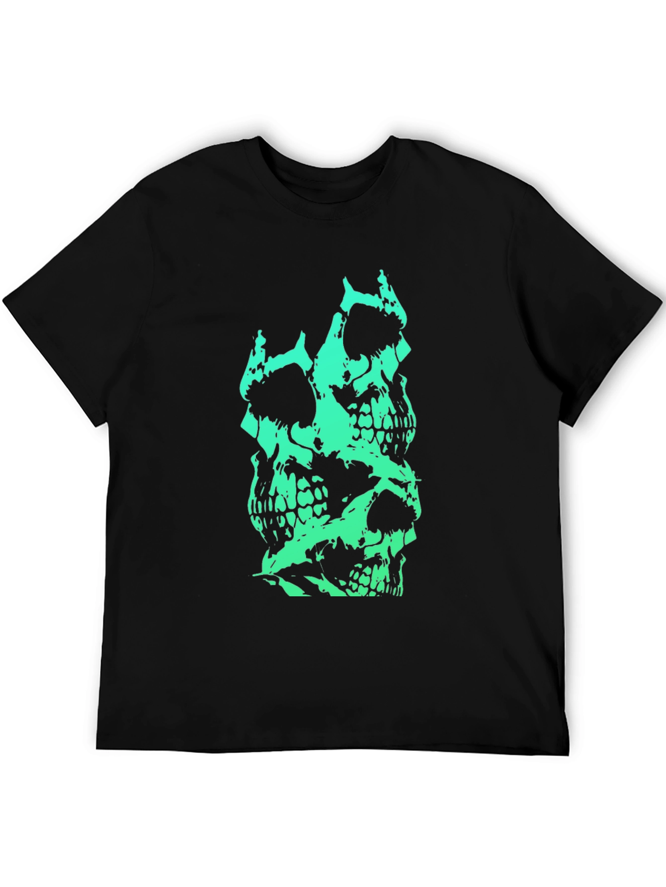 Stacked Skull Graphic Tee - Mens Black T-Shirt