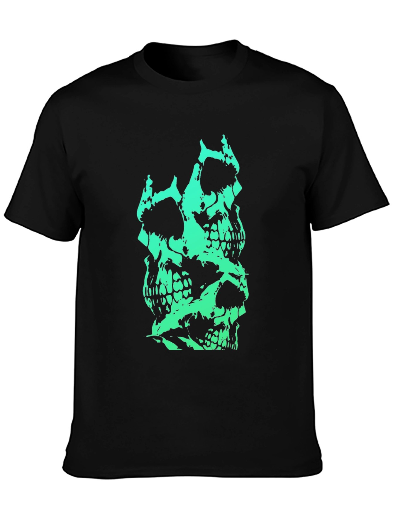 Stacked Skull Graphic Tee - Mens Black T-Shirt