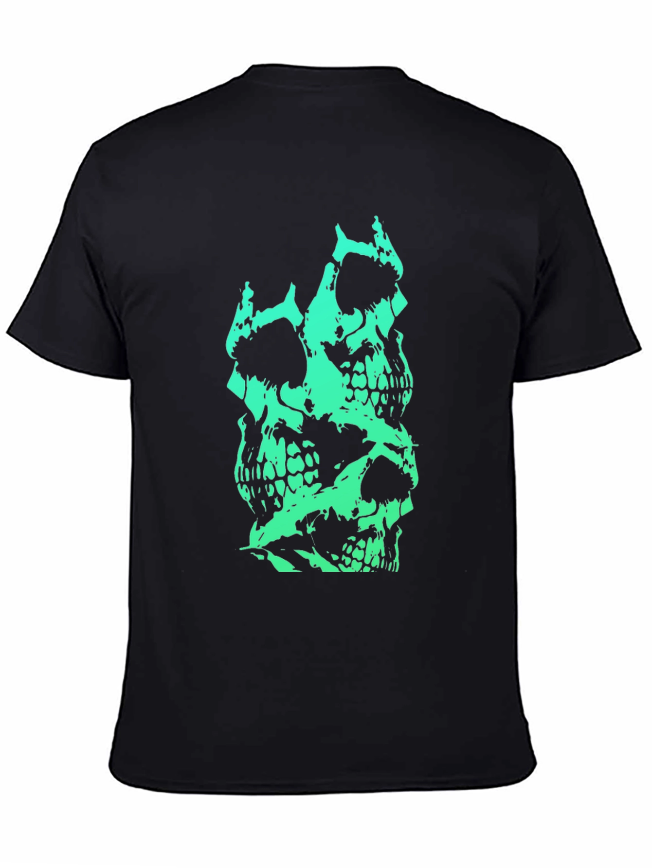 Stacked Skull Graphic Tee - Mens Black T-Shirt