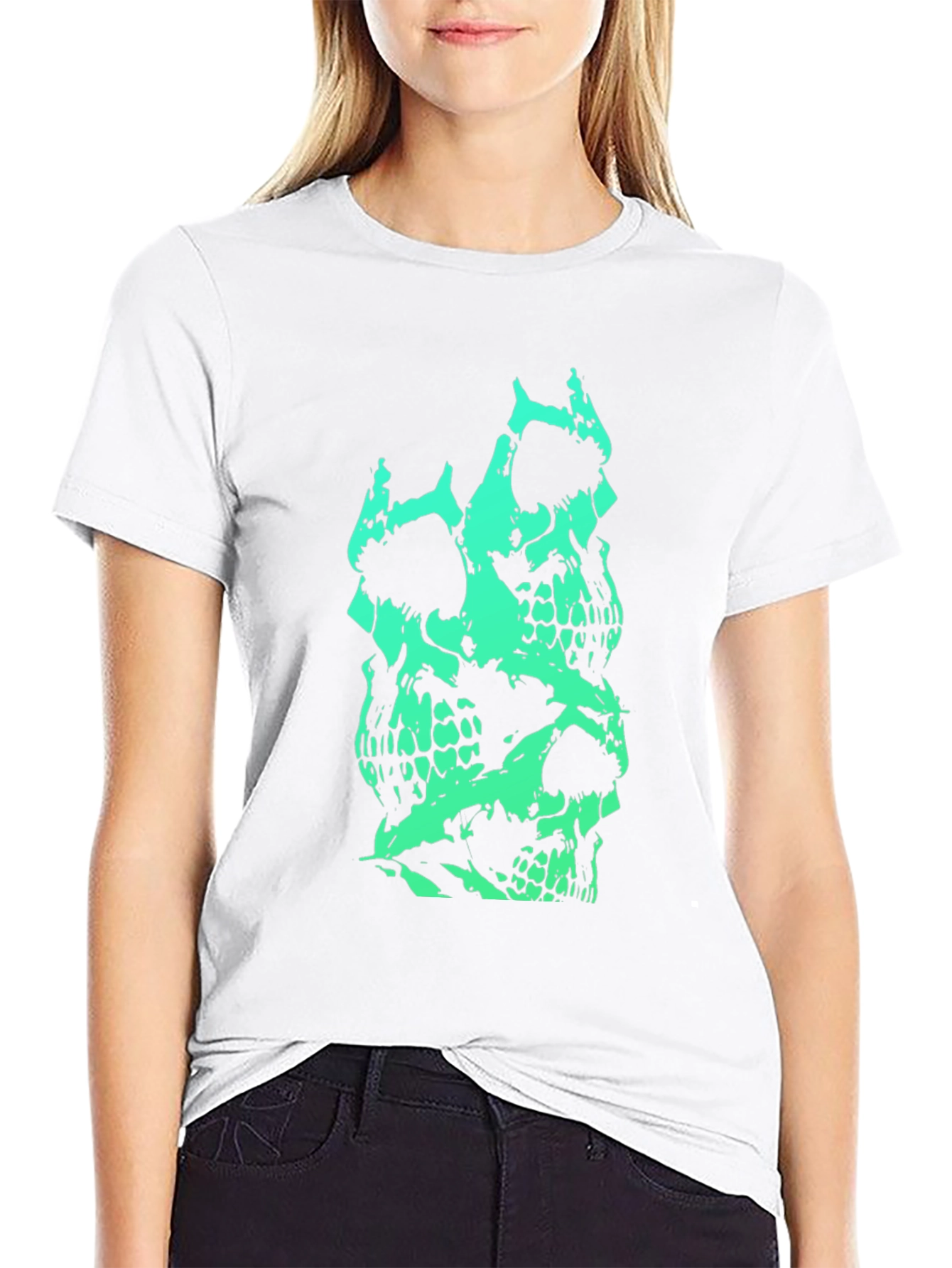 Stacked Skull Graphic Tee - Mens Black T-Shirt