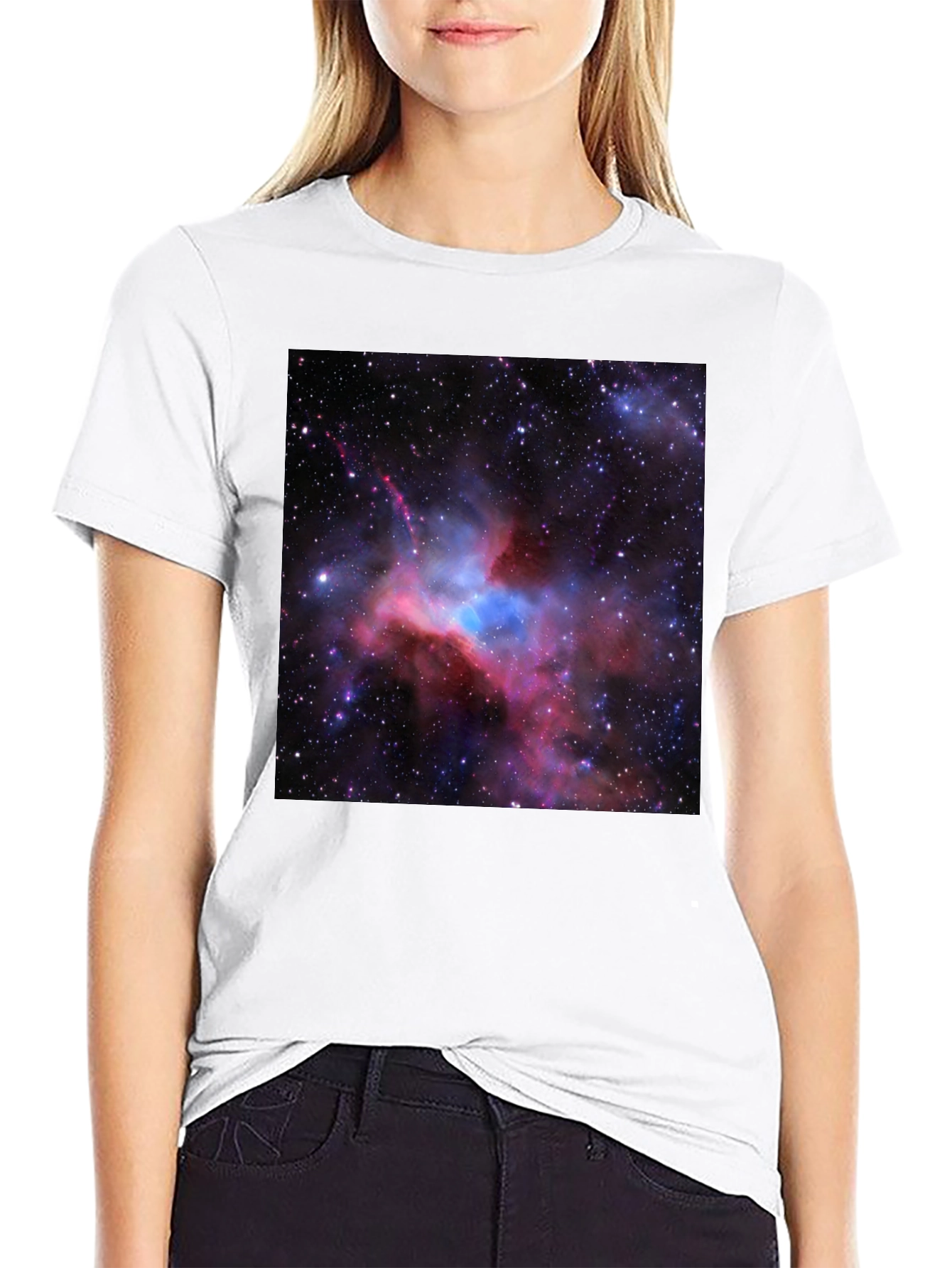 Nebula Graphic Print Black T-Shirt
