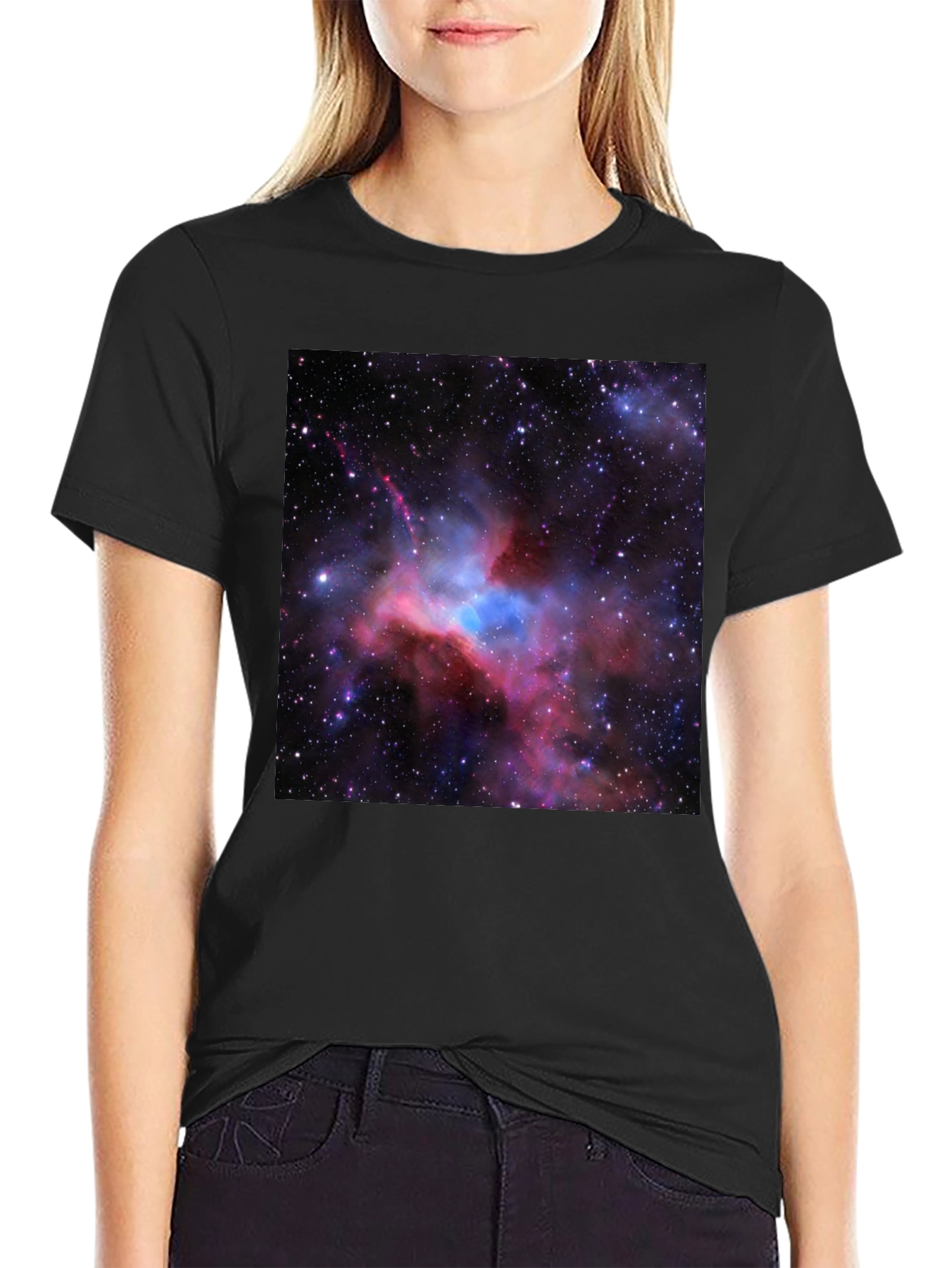 Nebula Graphic Print Black T-Shirt