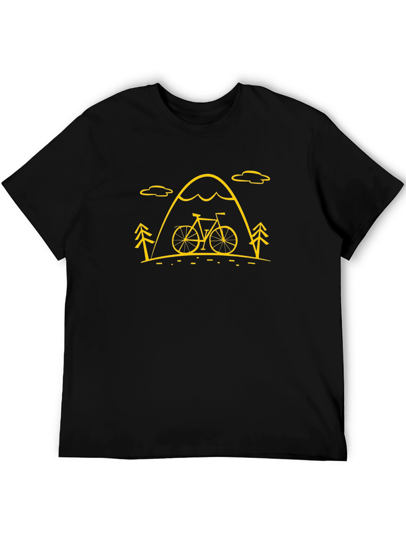 Mountain Bike Graphic Tee - Black Cotton Blend Shirt