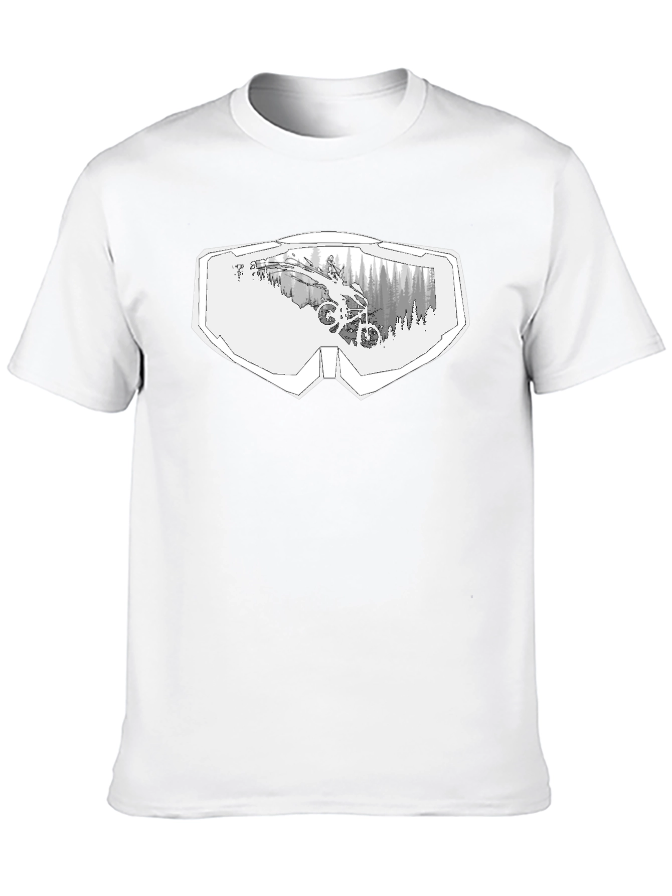Mountain Bike Goggles Graphic Black T-Shirt
