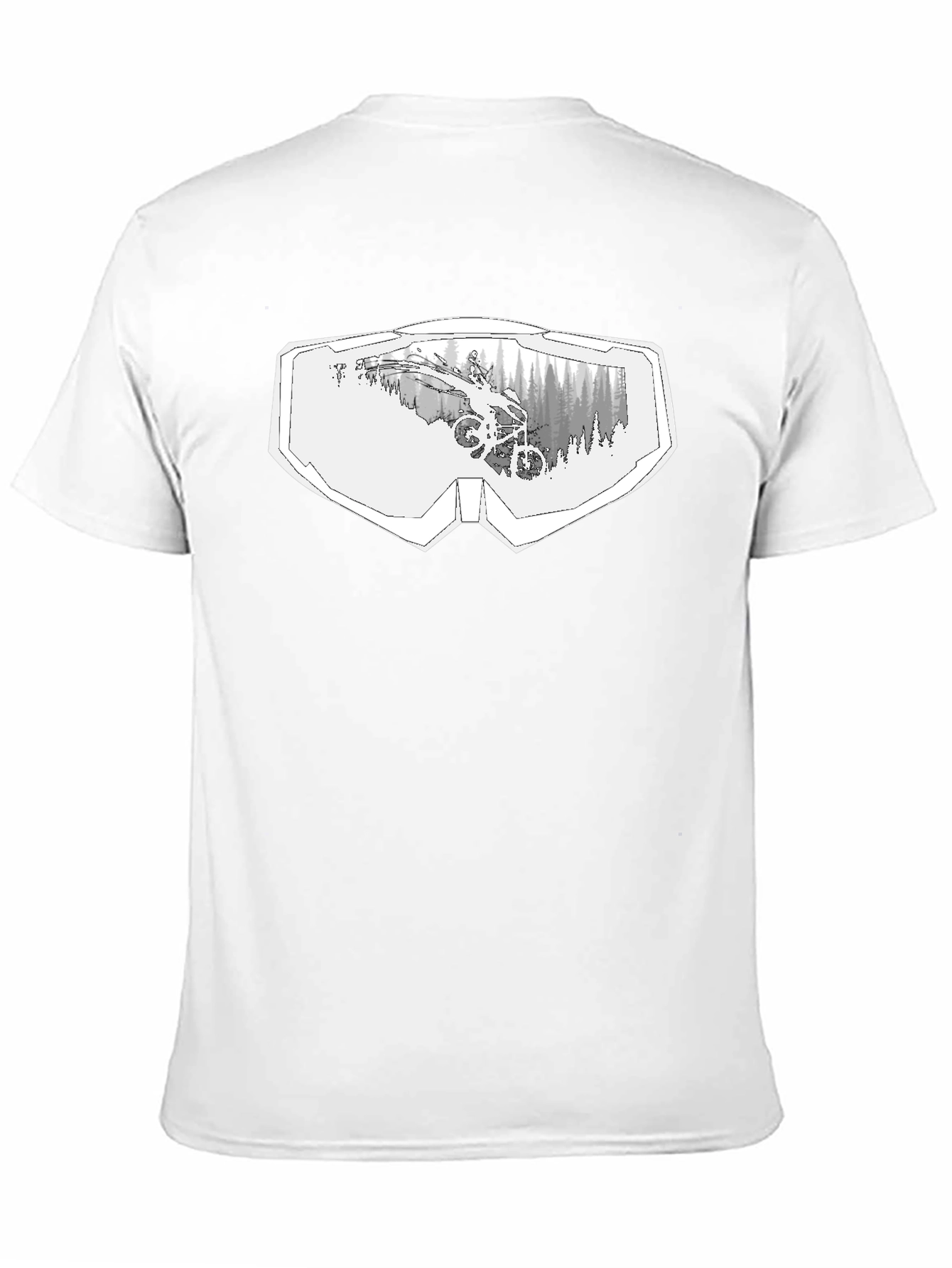 Mountain Bike Goggles Graphic Black T-Shirt
