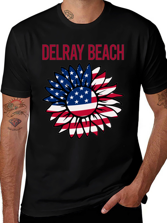 Delray Beach Patriotic Sunflower Graphic Tee