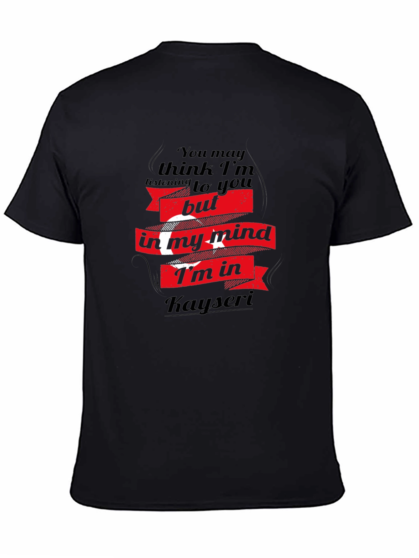 Kayseri Mind T-Shirt - Black Crew Neck