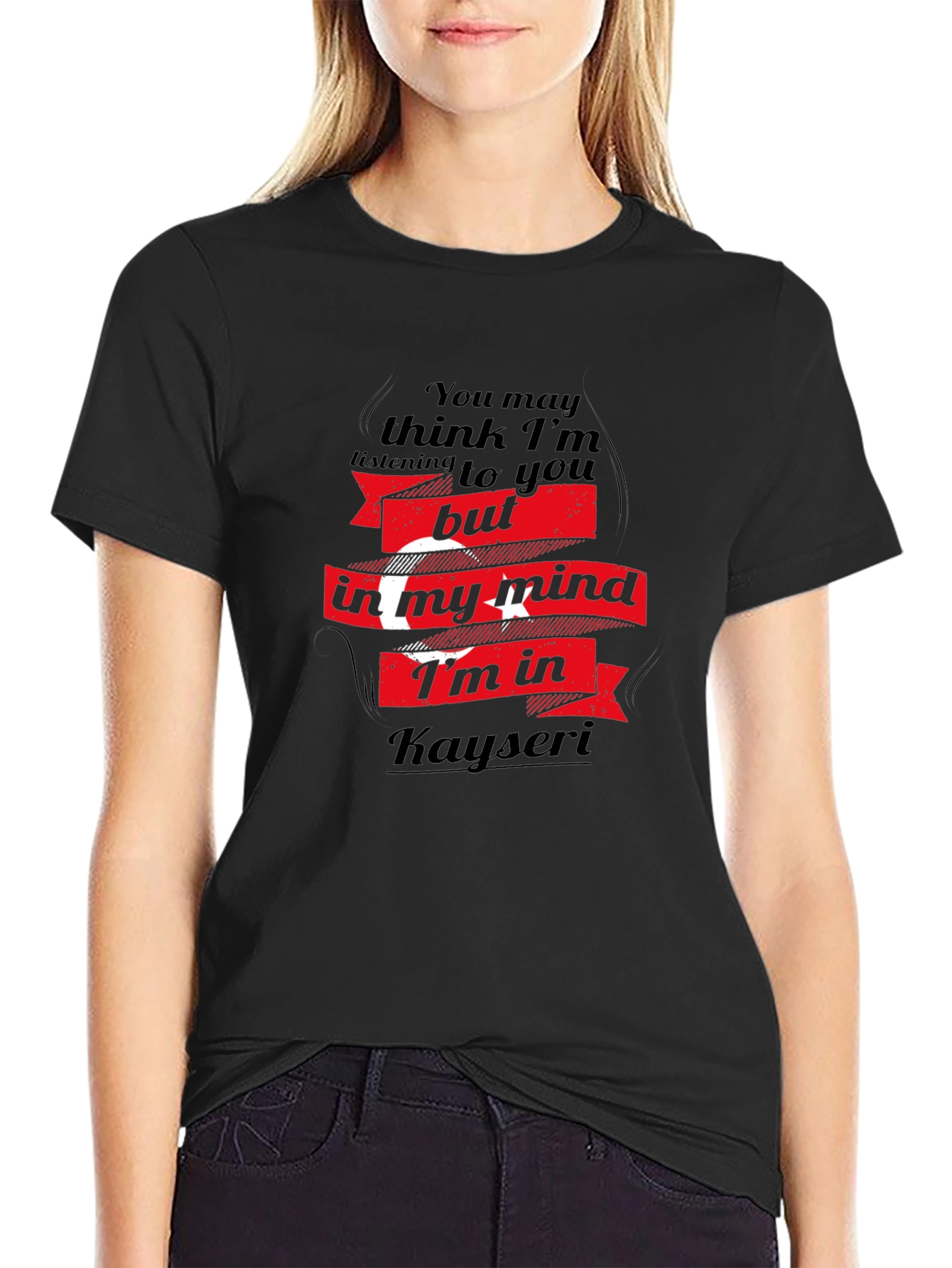 Kayseri Mind T-Shirt - Black Crew Neck
