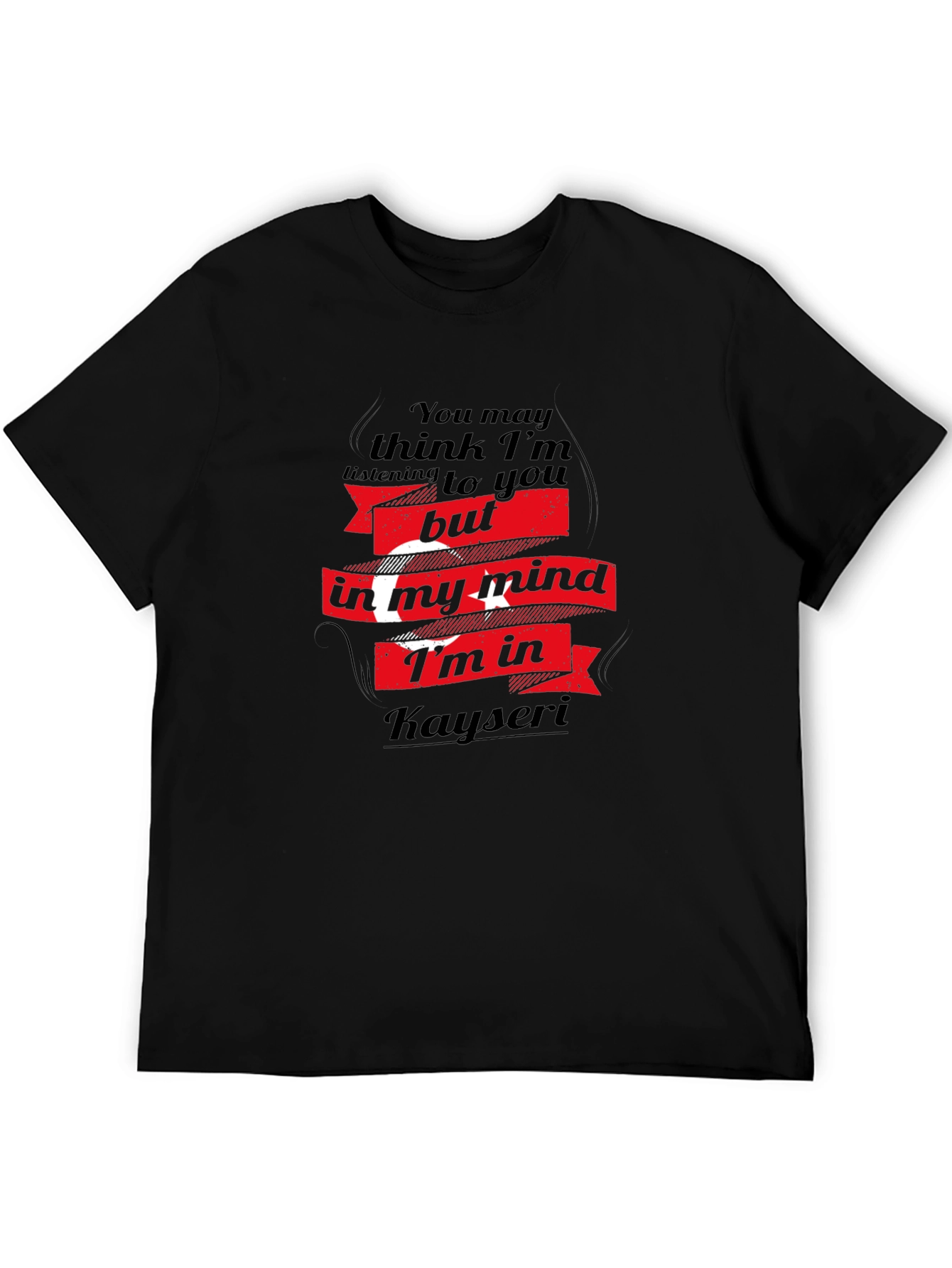 Kayseri Mind T-Shirt - Black Crew Neck
