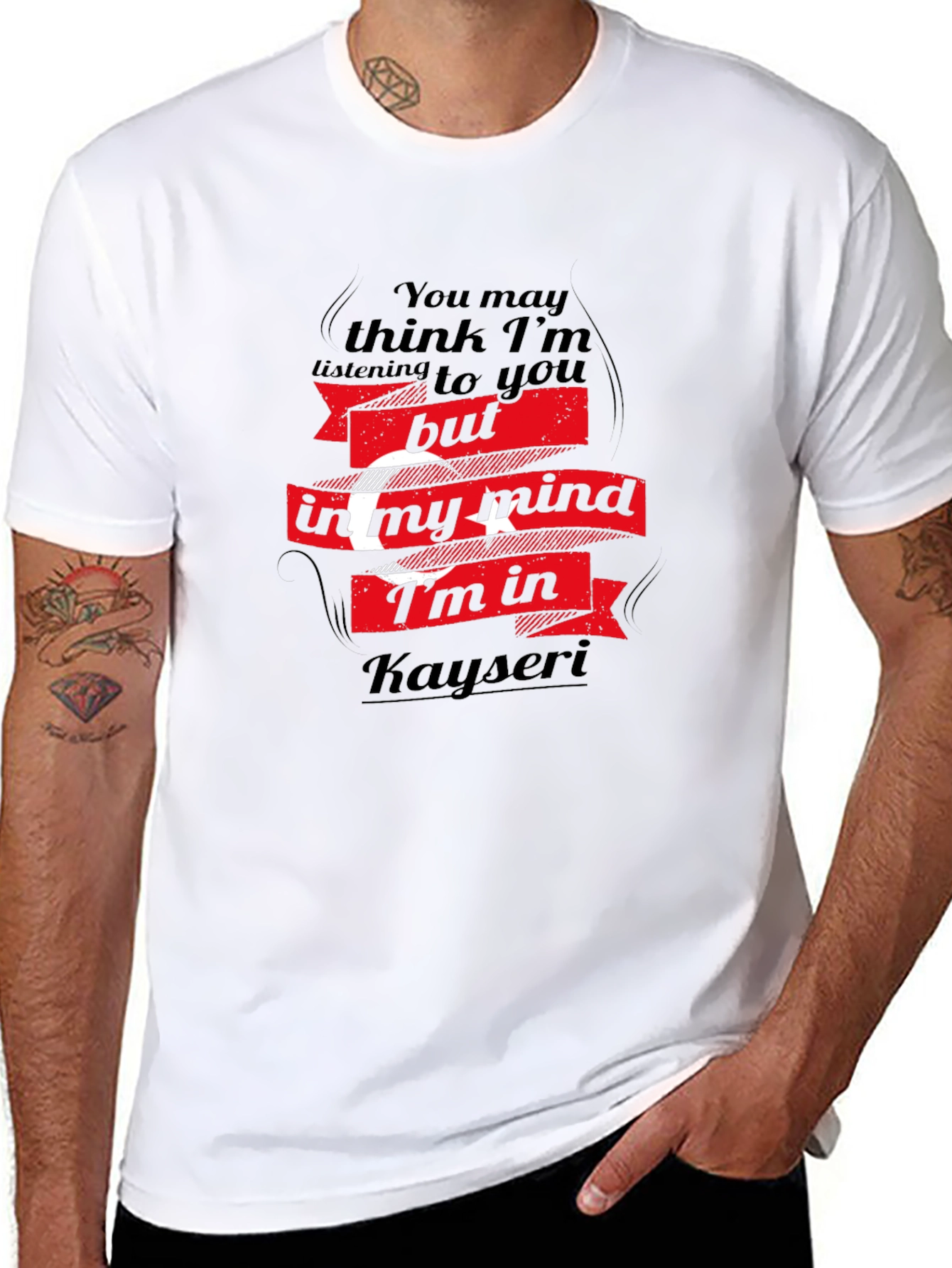 Kayseri Mind T-Shirt - Black Crew Neck