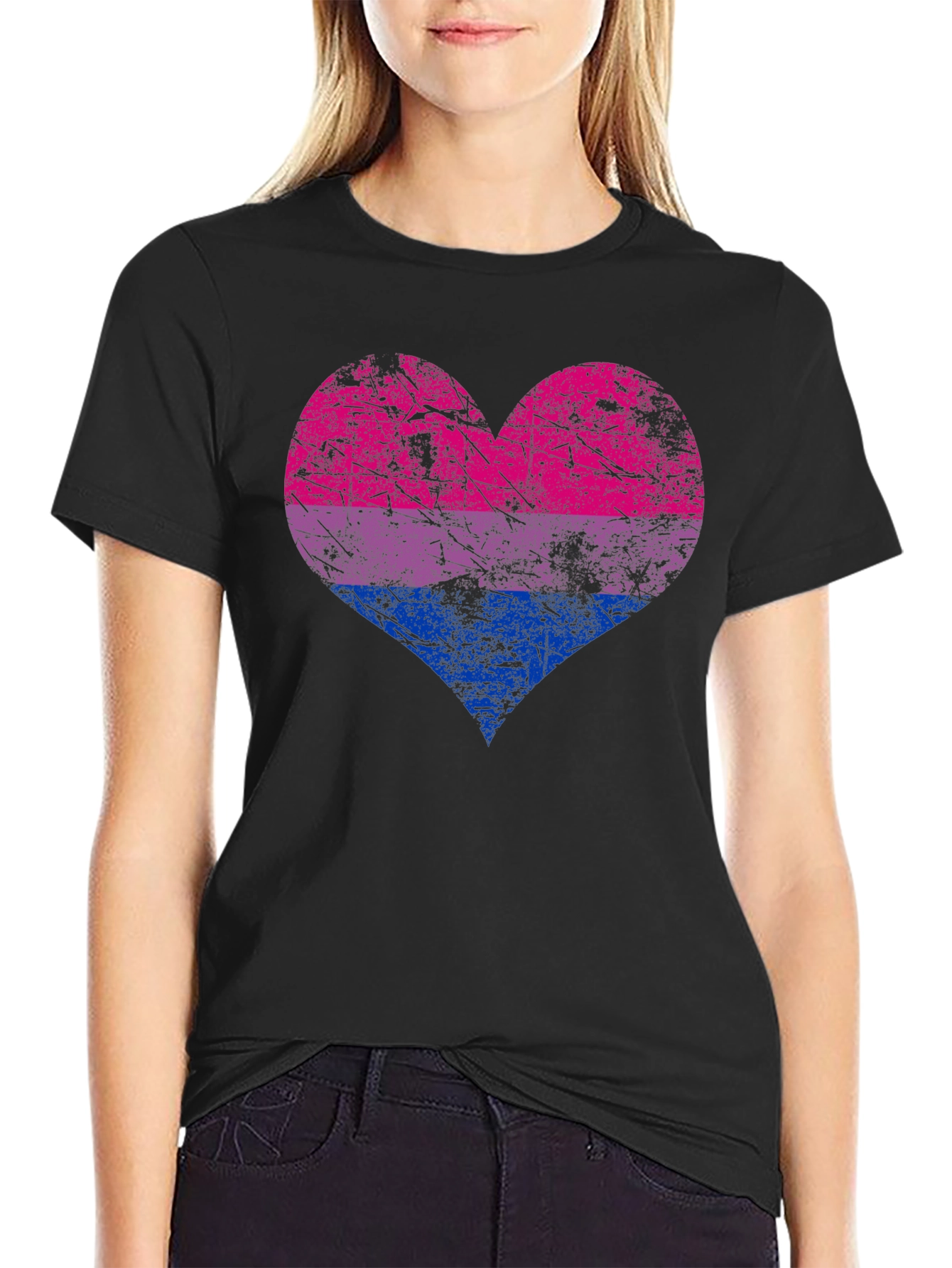 Bisexual Pride Heart Graphic T-Shirt