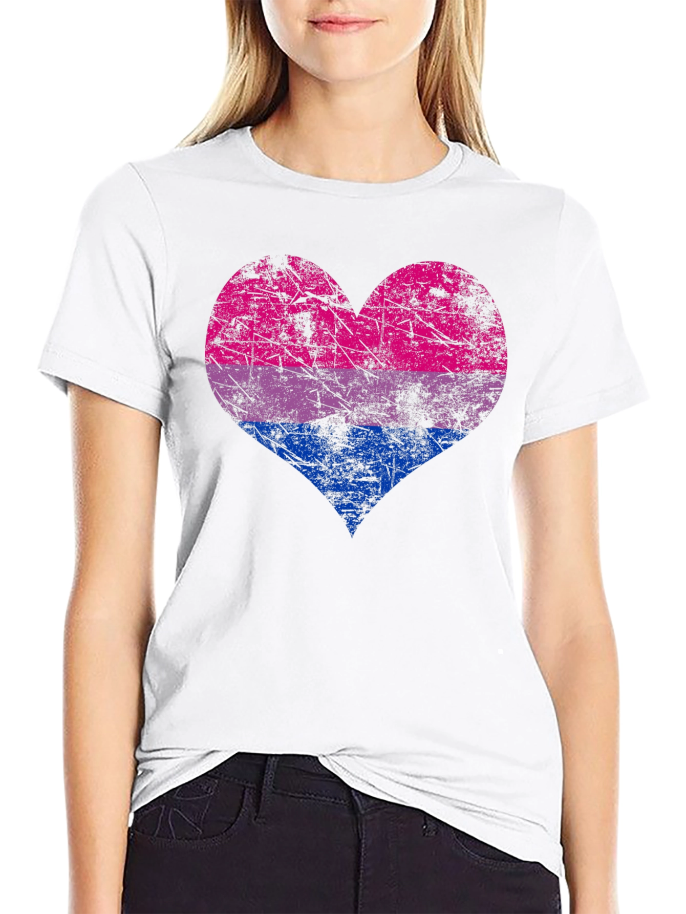 Bisexual Pride Heart Graphic T-Shirt