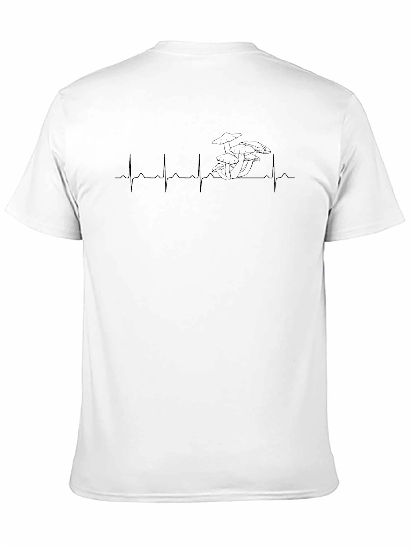 Mushroom Heartbeat Graphic Tee - Unisex Black T-Shirt