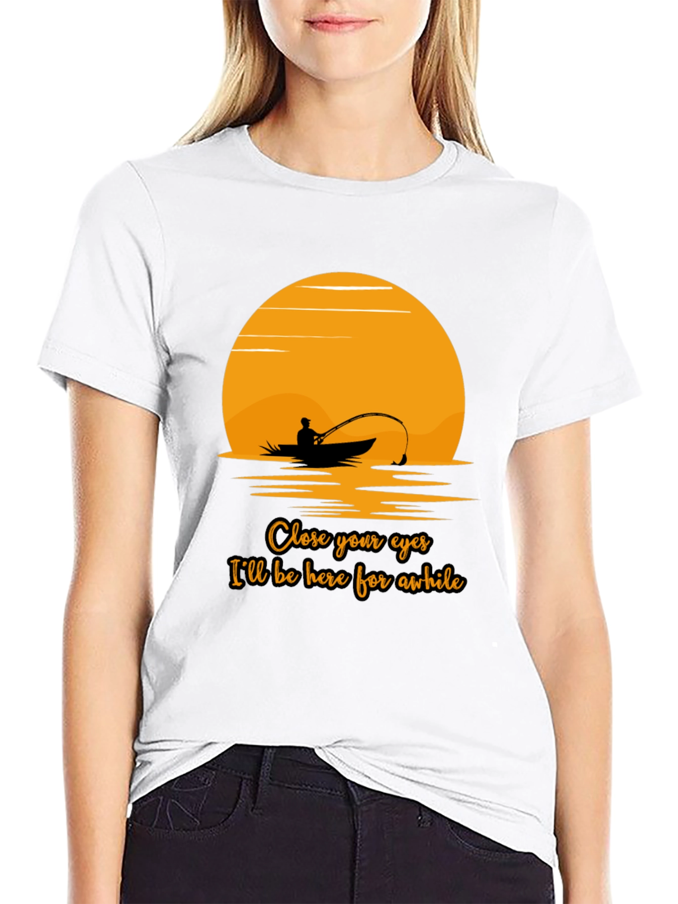 Fishing Sunset Graphic Tee - Close Your Eyes Design