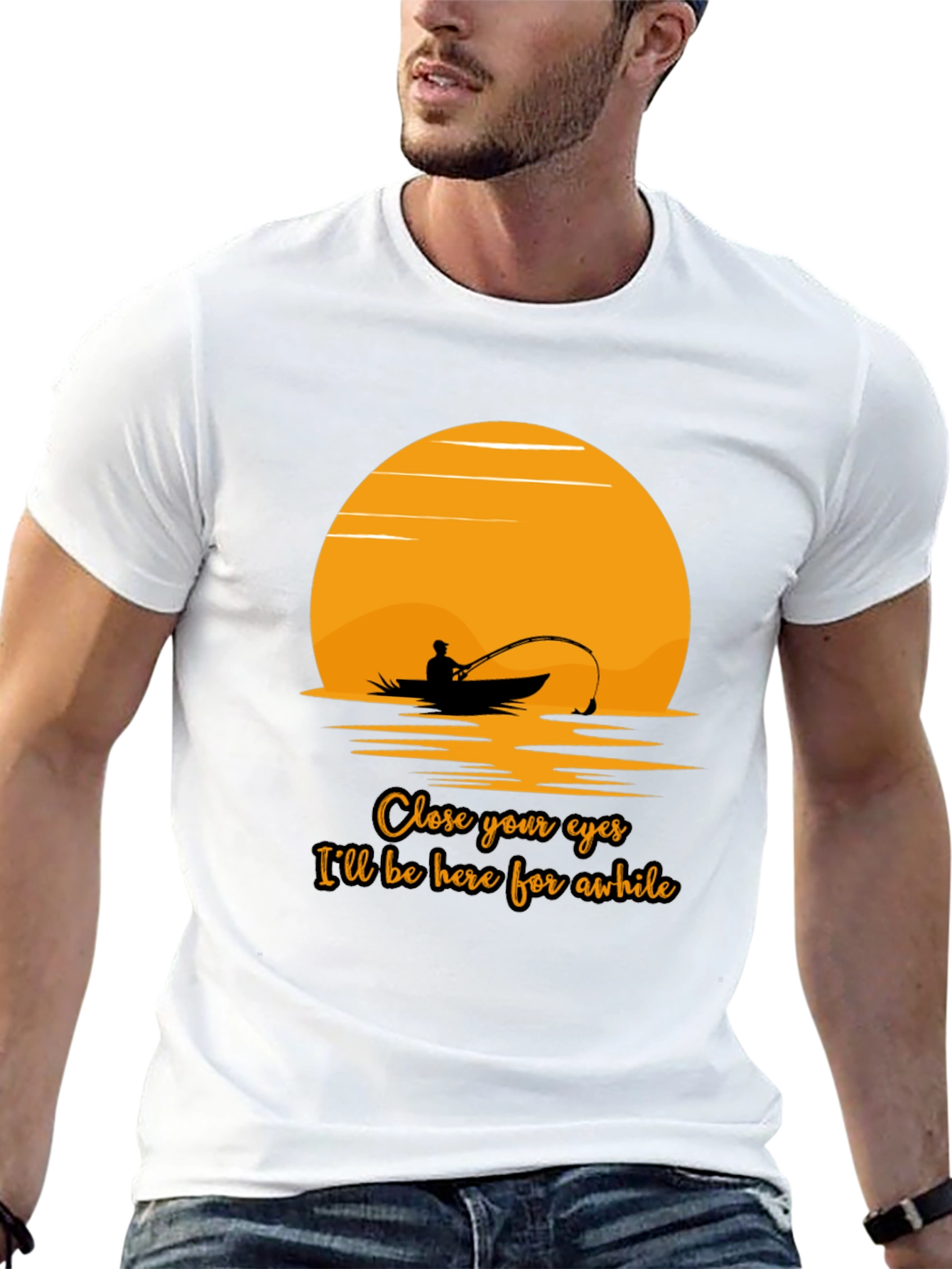 Fishing Sunset Graphic Tee - Close Your Eyes Design