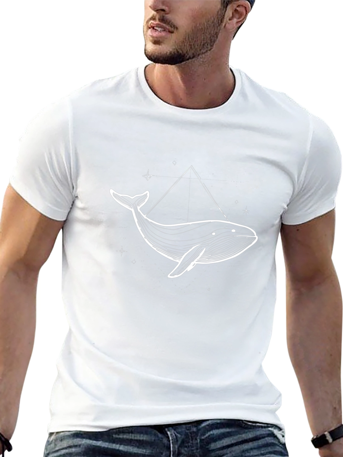 Whale Graphic Tee - Black Cotton Blend