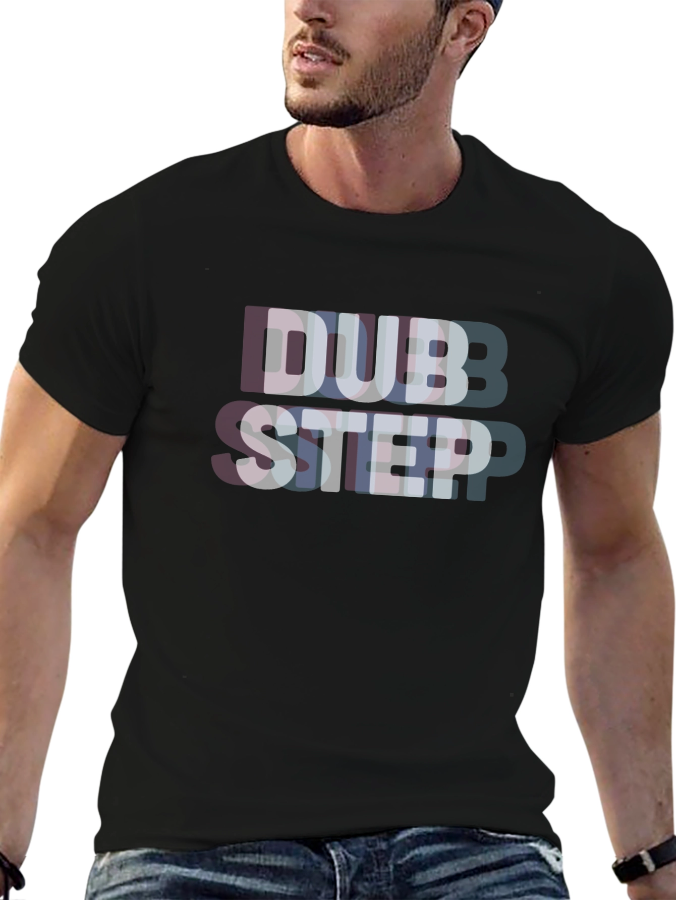 Dubstep Glitch Effect Black T-Shirt