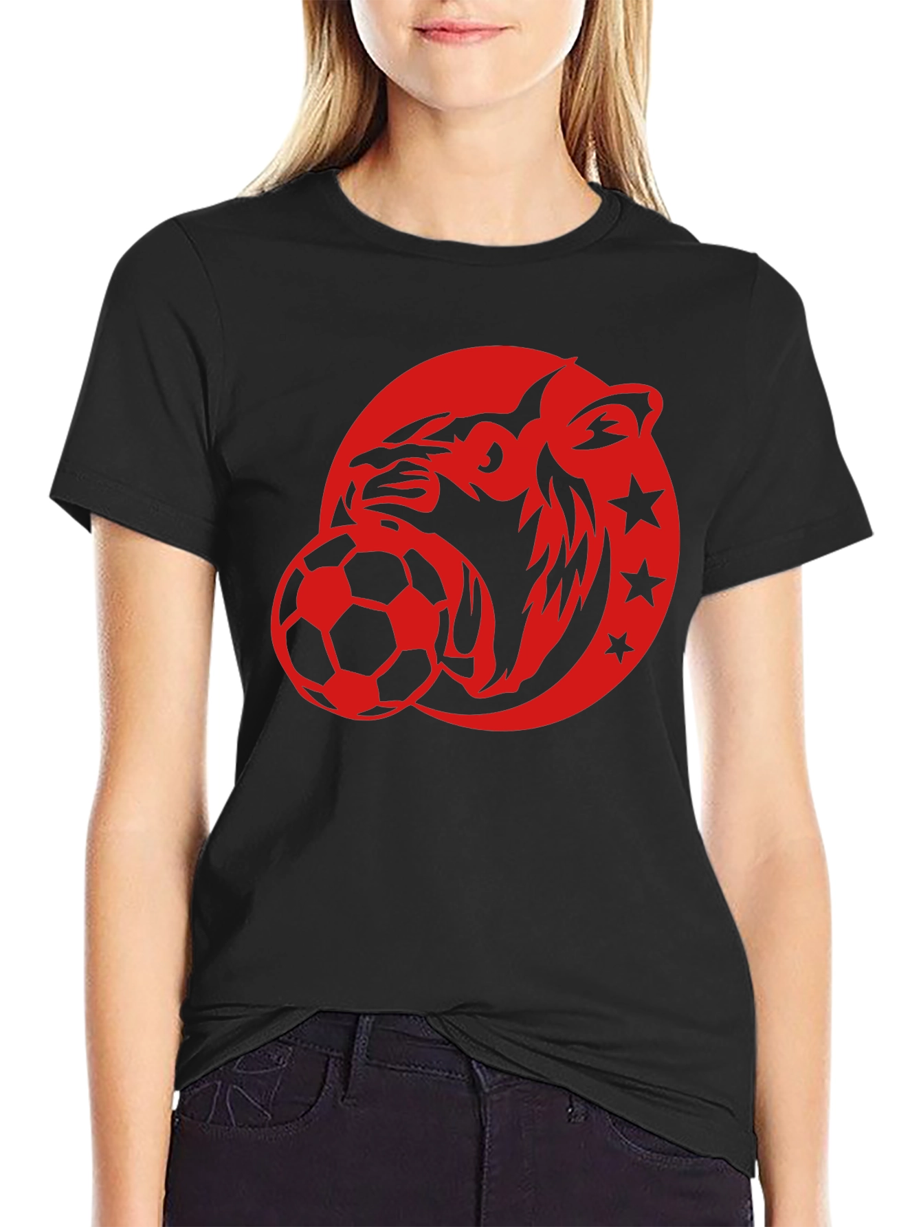 Tiger Soccer Graphic Tee - Mens Black T-Shirt