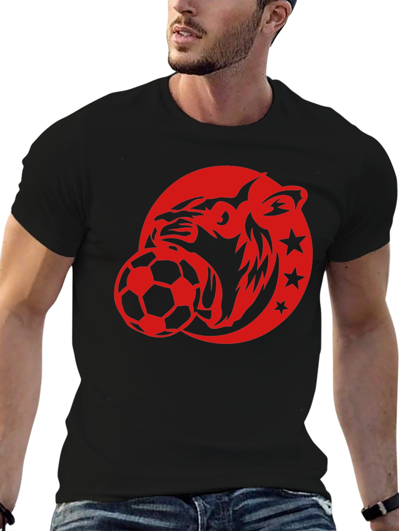 Tiger Soccer Graphic Tee - Mens Black T-Shirt
