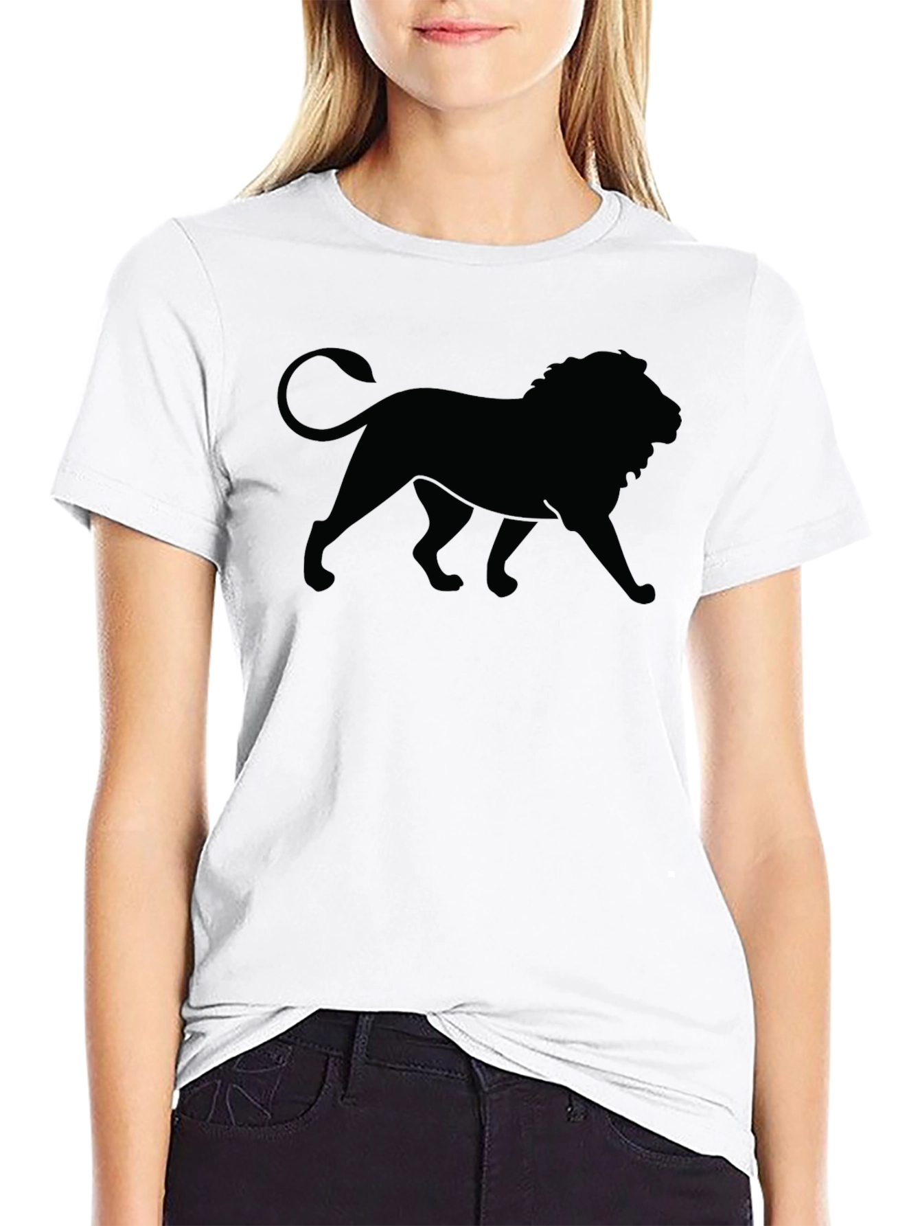 Black Lion Graphic Tee - Mens Crew Neck T-Shirt