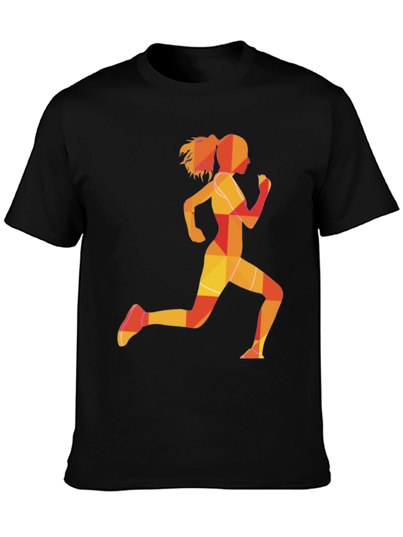 Running Girl Graphic Tee - Black Unisex T-Shirt