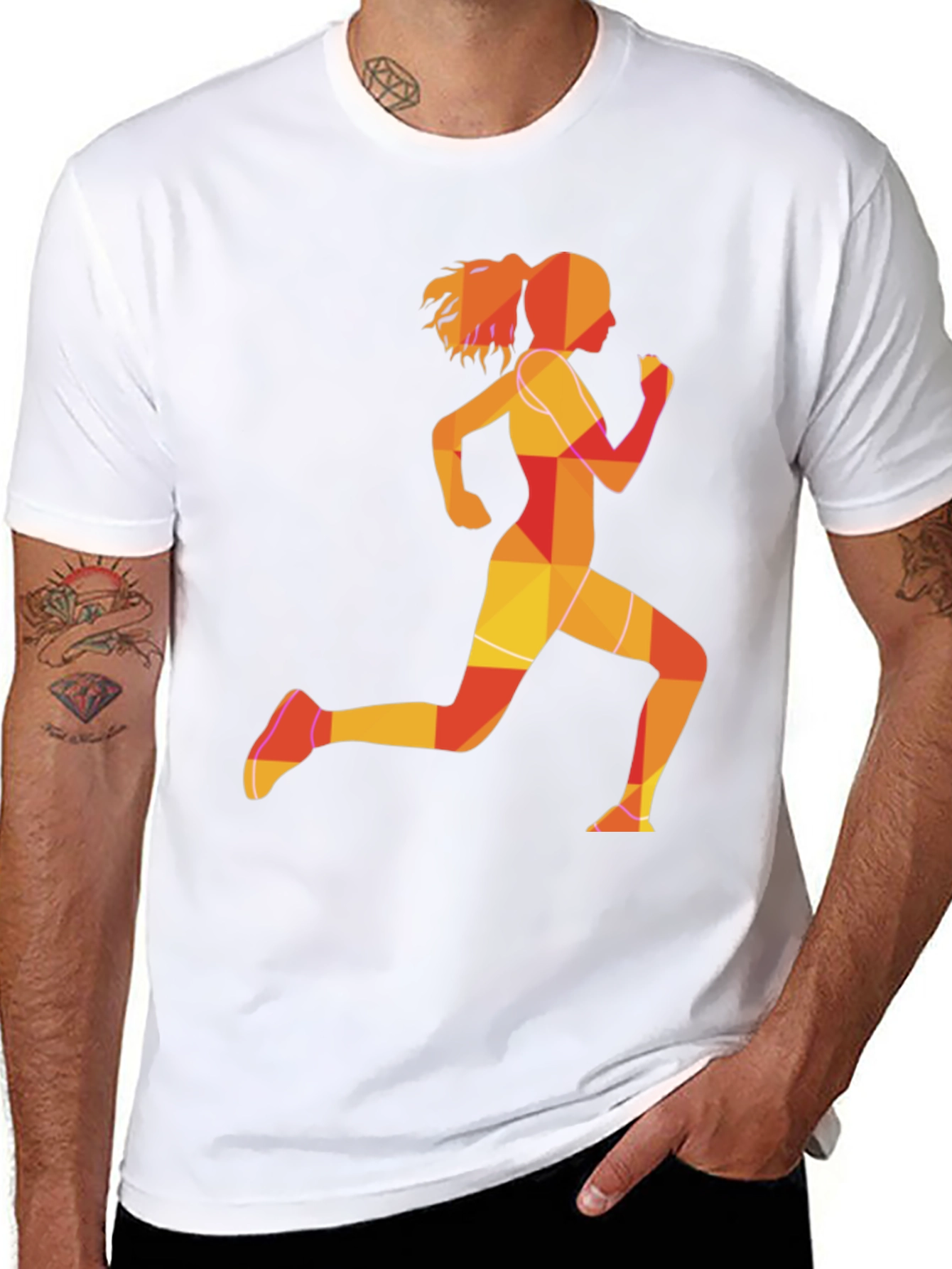 Running Girl Graphic Tee - Black Unisex T-Shirt