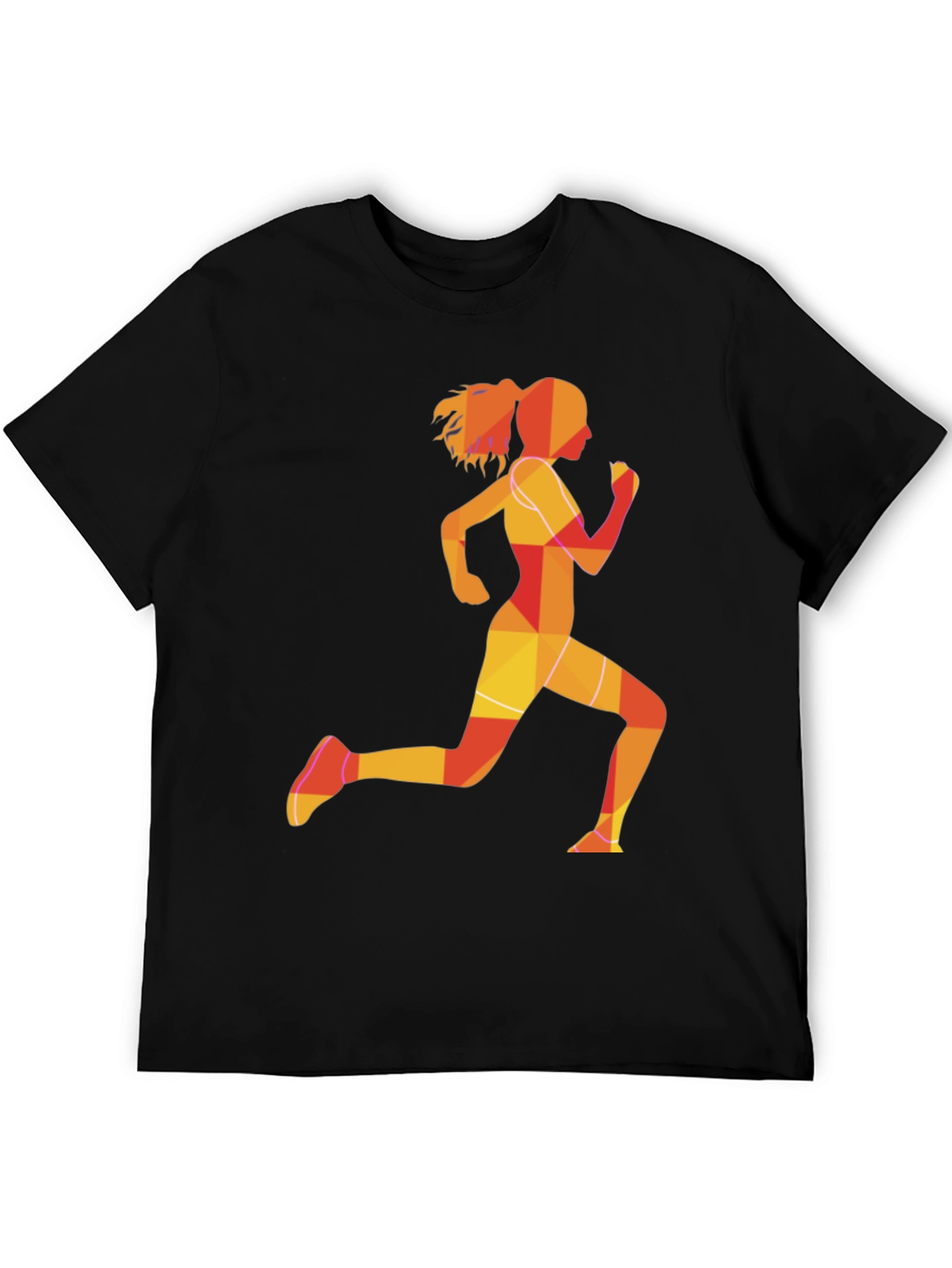 Running Girl Graphic Tee - Black Unisex T-Shirt