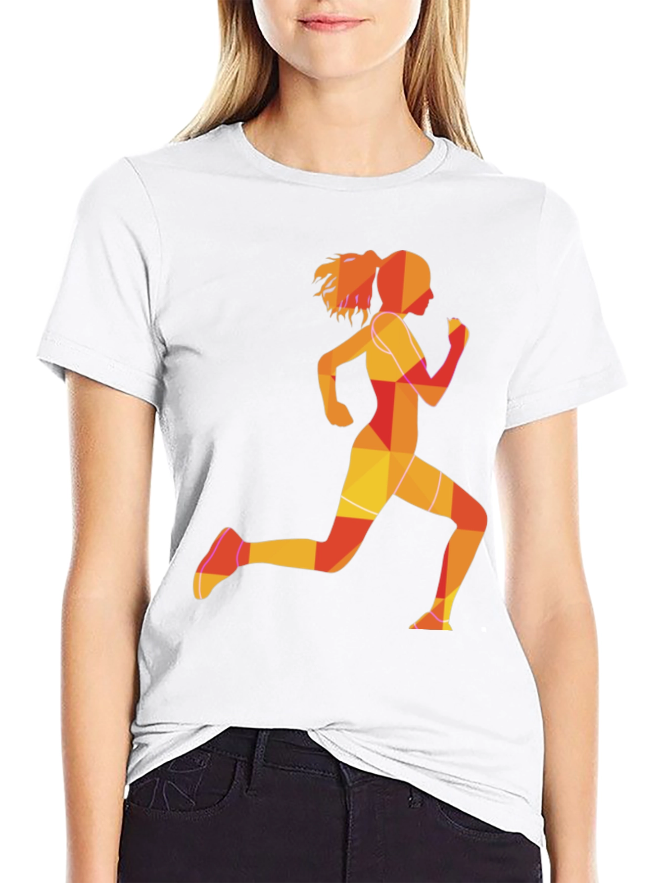Running Girl Graphic Tee - Black Unisex T-Shirt