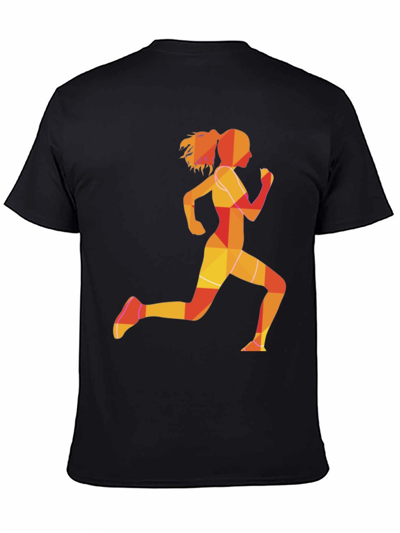 Running Girl Graphic Tee - Black Unisex T-Shirt