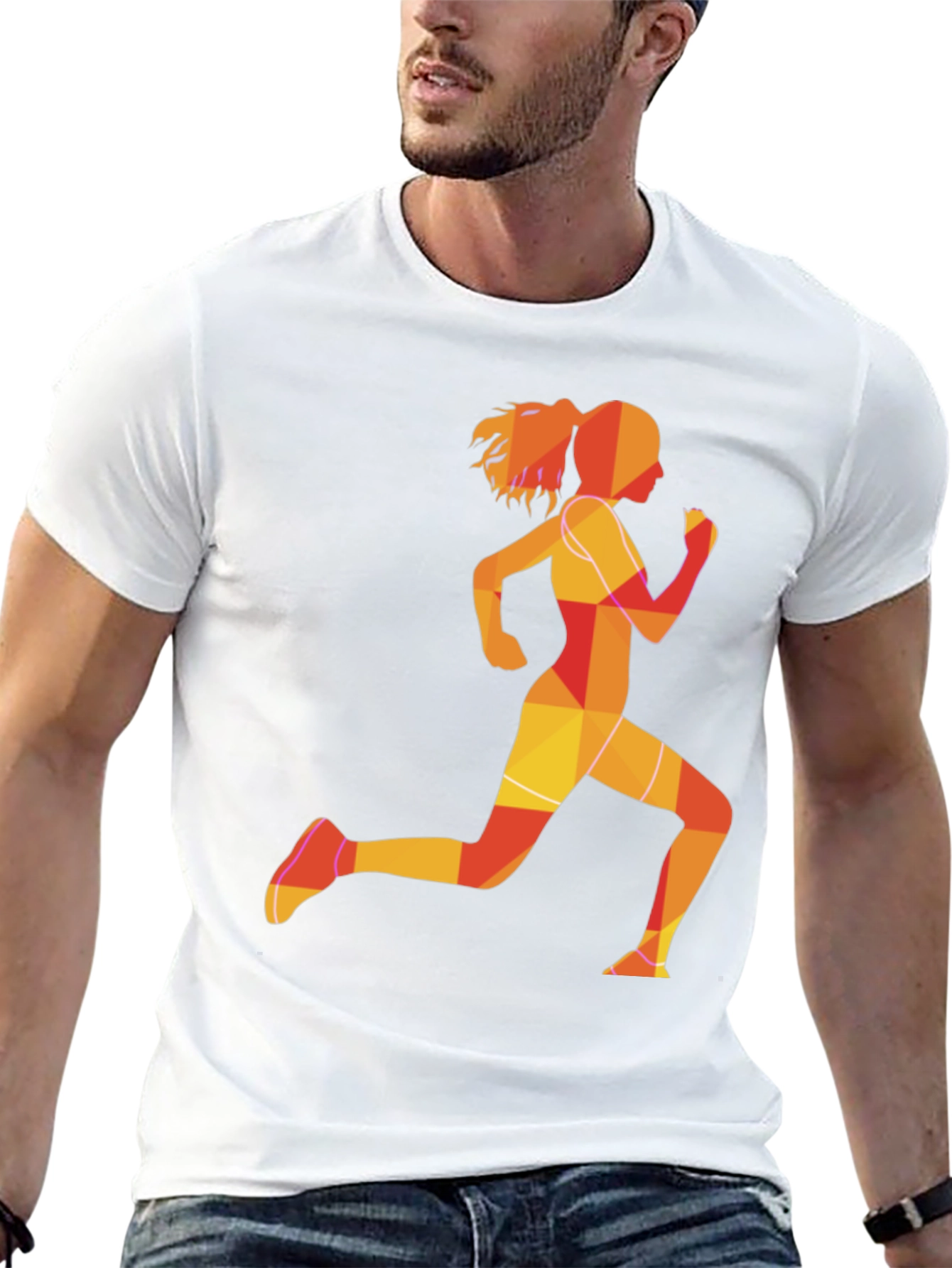 Running Girl Graphic Tee - Black Unisex T-Shirt
