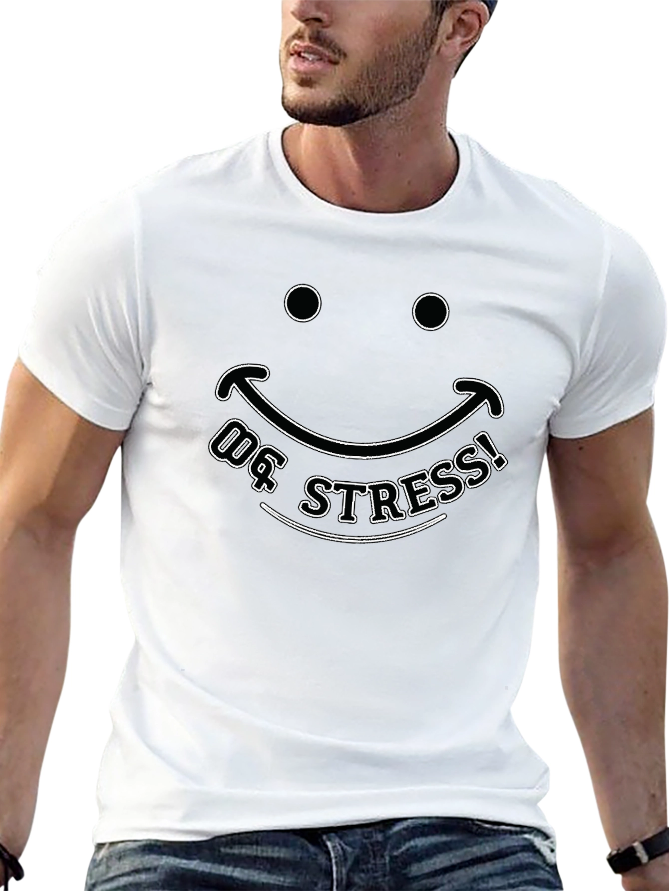 No Stress Smiley Face Graphic T-Shirt
