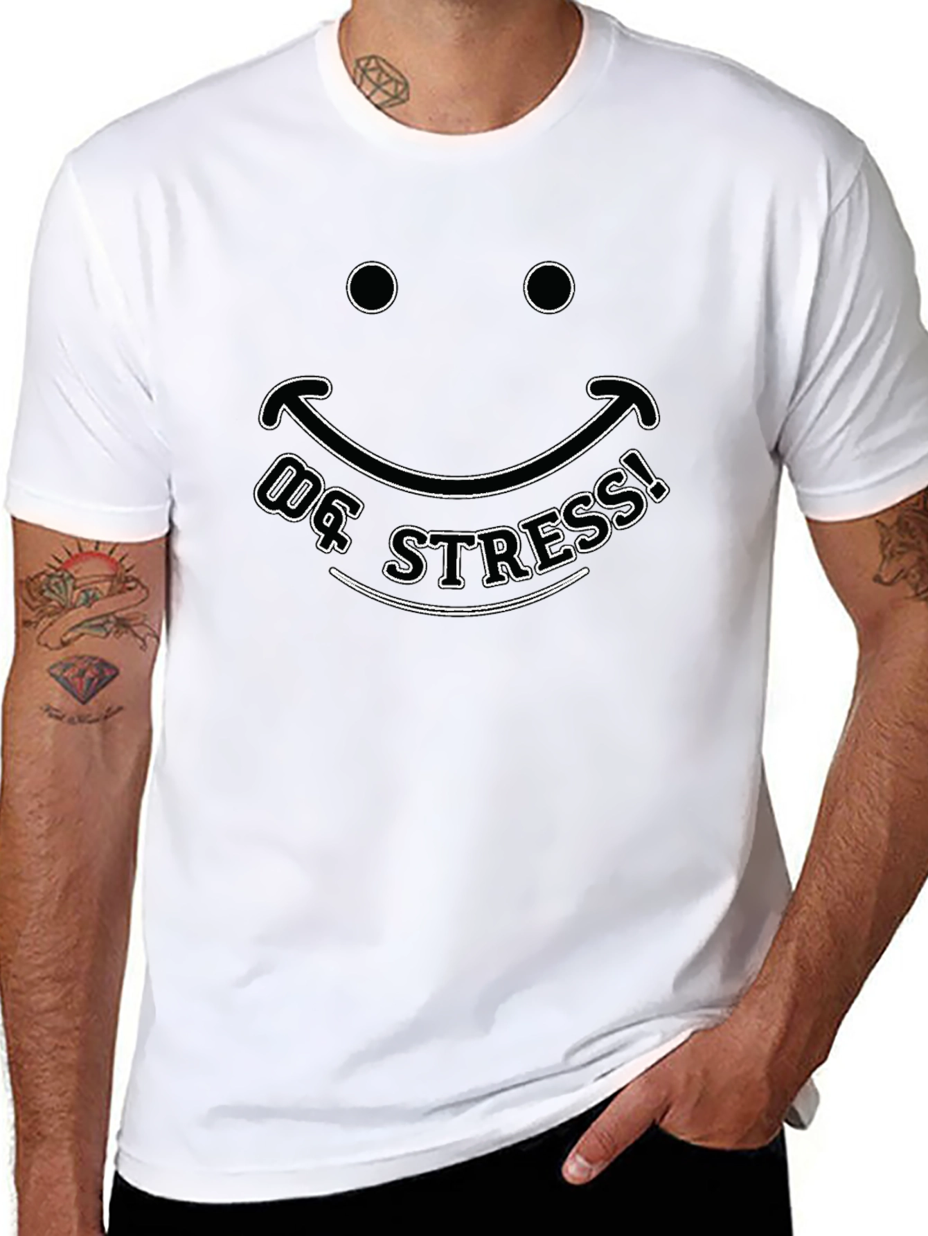 No Stress Smiley Face Graphic T-Shirt