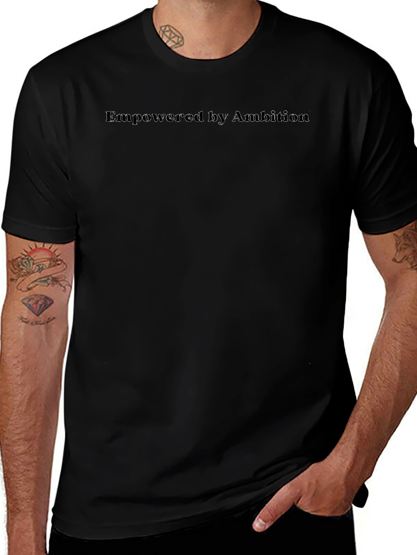 Empowered by Ambition Black Crew Neck T-Shirt