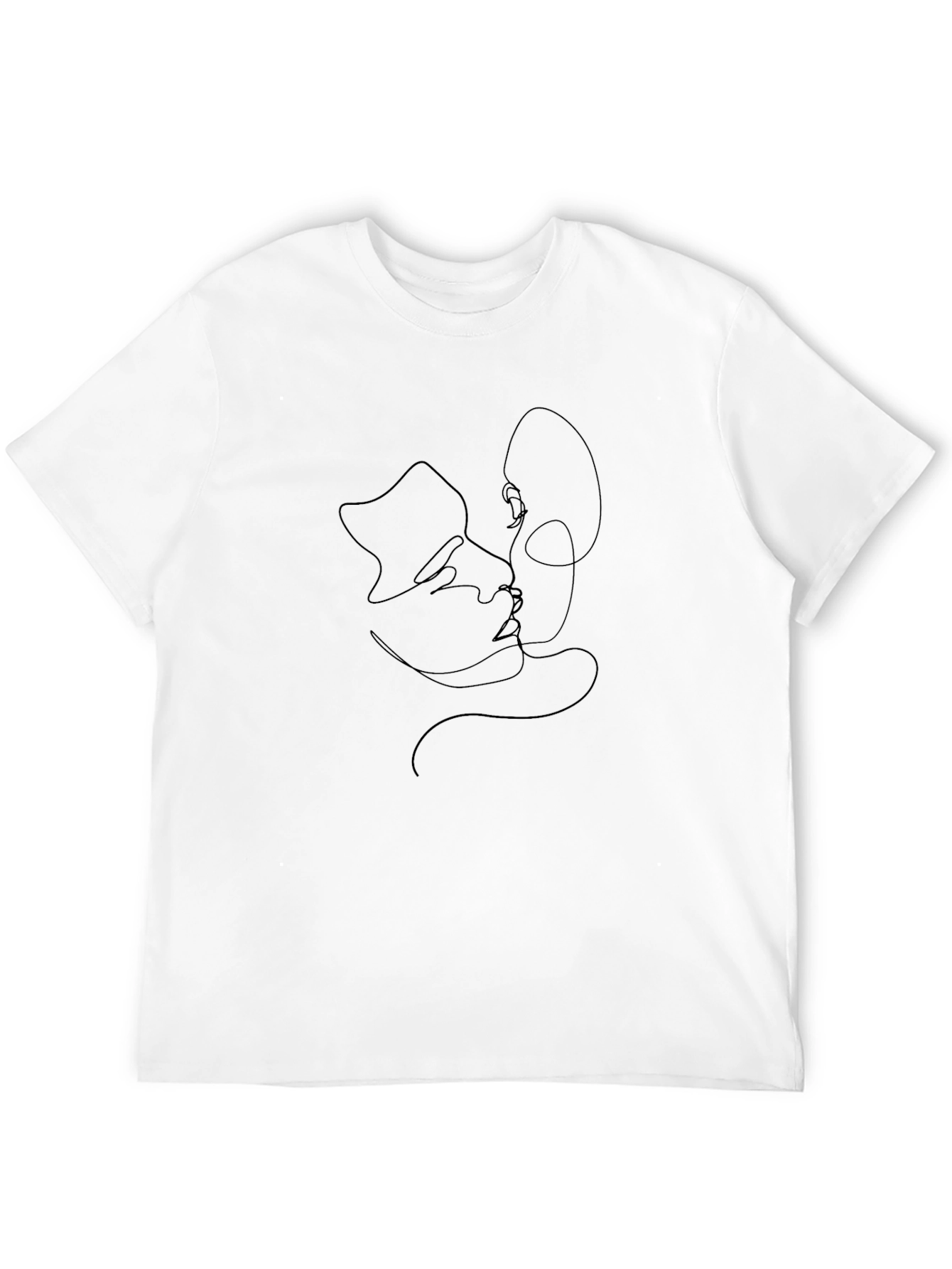 Minimalist Line Art T-Shirt - Abstract Faces
