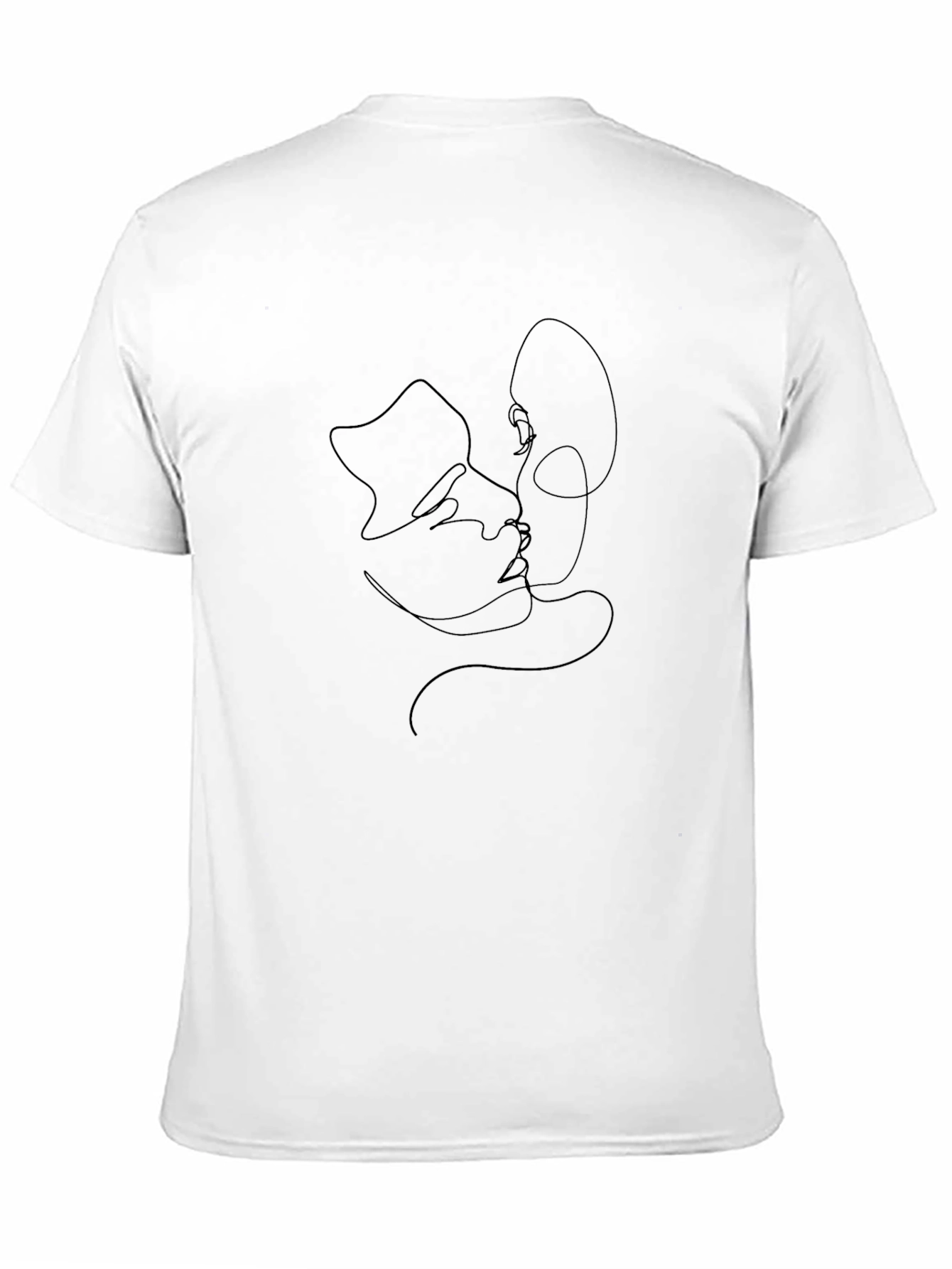 Minimalist Line Art T-Shirt - Abstract Faces