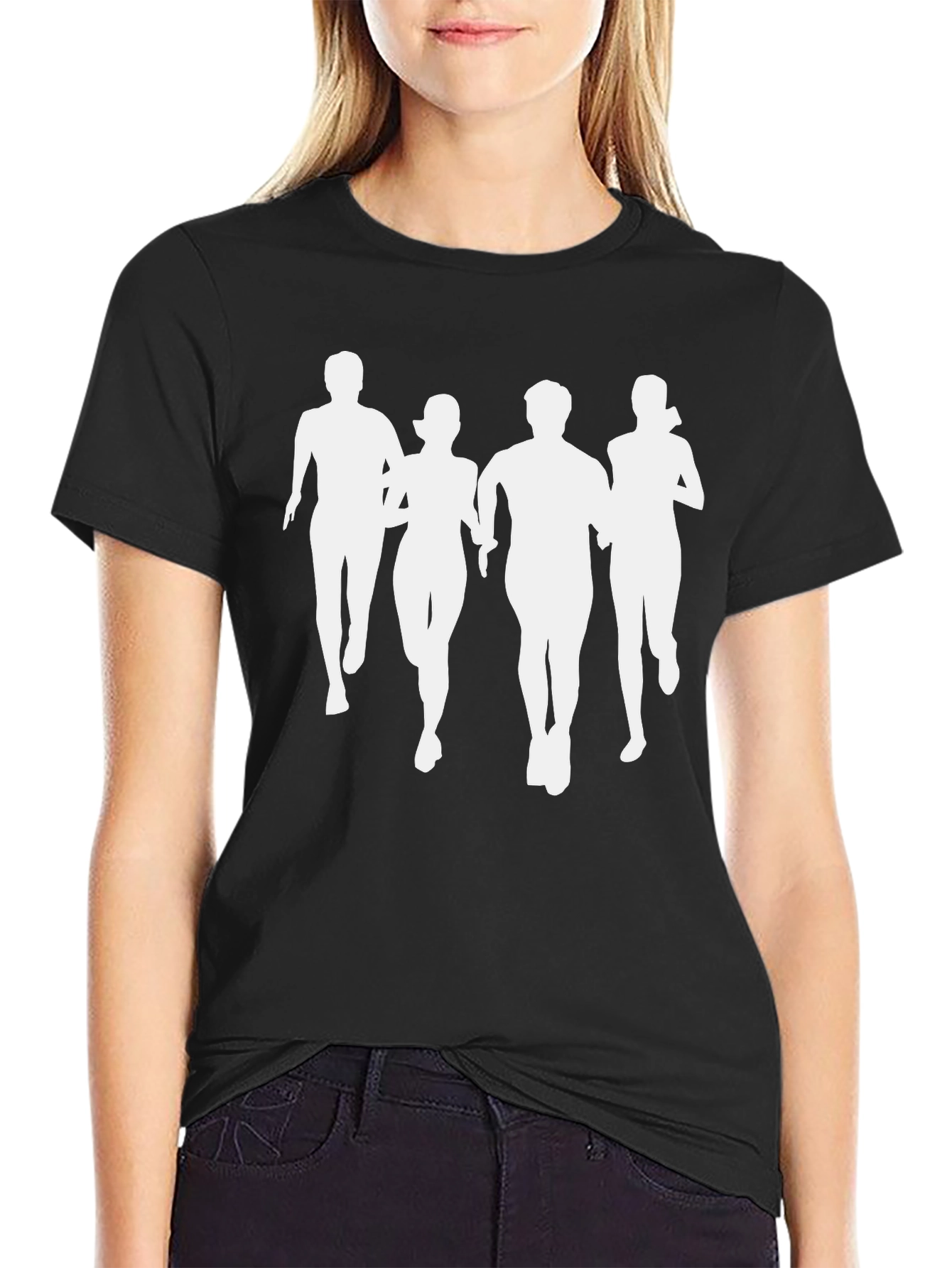 Runners Silhouette T-Shirt - Black Graphic Tee