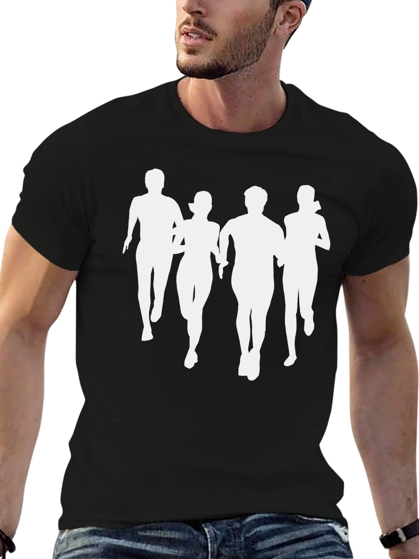 Runners Silhouette T-Shirt - Black Graphic Tee