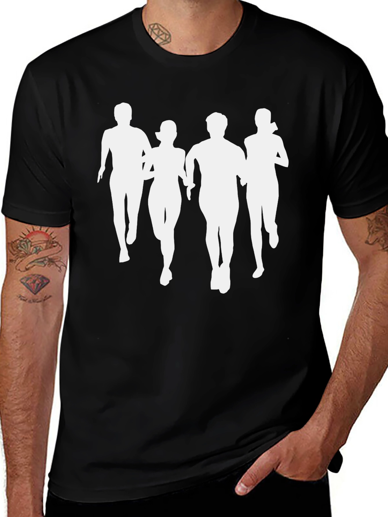 Runners Silhouette T-Shirt - Black Graphic Tee