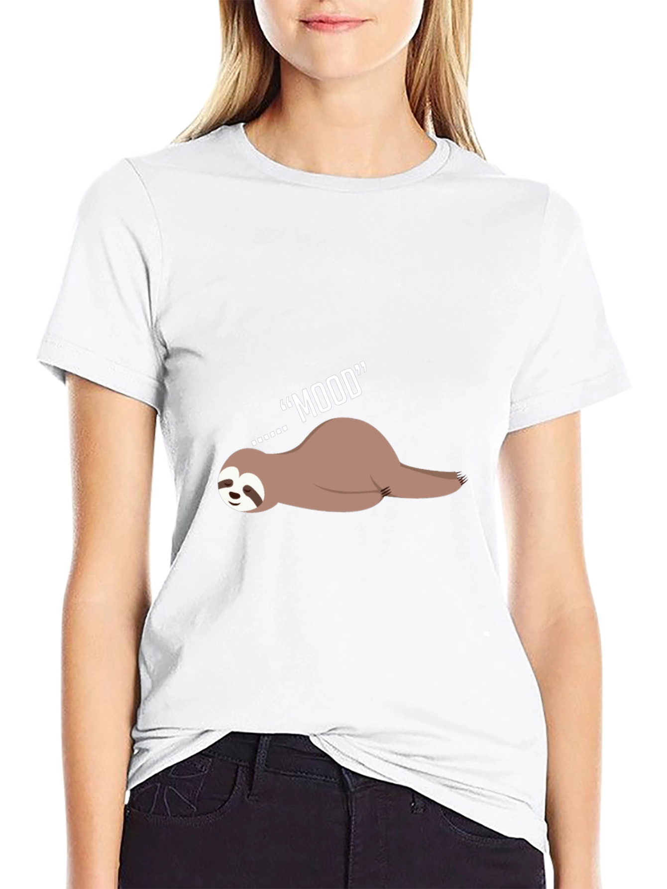 Lazy Mood Sloth Graphic Tee - Black