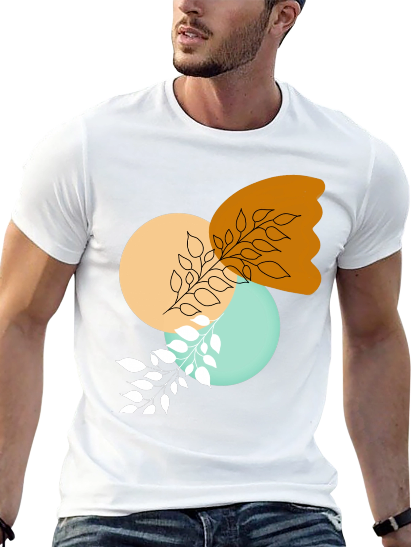 Modern Abstract Graphic Print Black T-Shirt